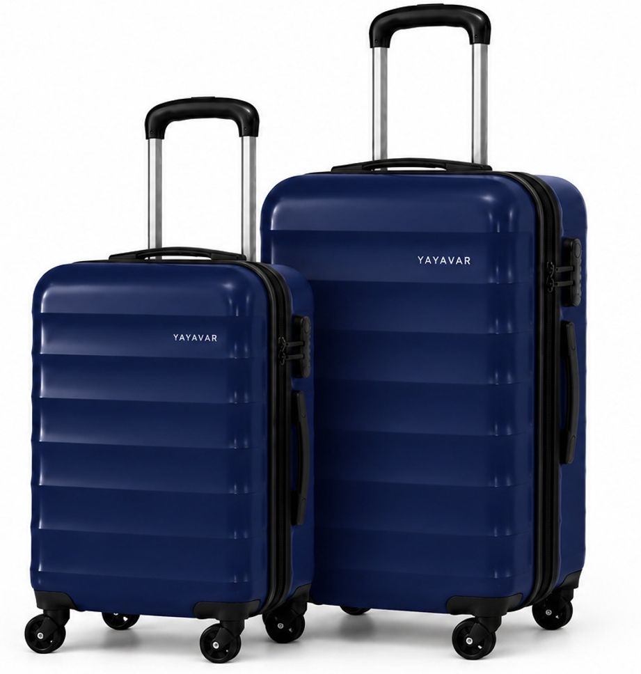 yayavar Hard Body Set of 2 Luggage 4 Wheels - OSLO Scratchproof 360Degree Rotating Latest Design Trolley Bag - Blue-picture-3