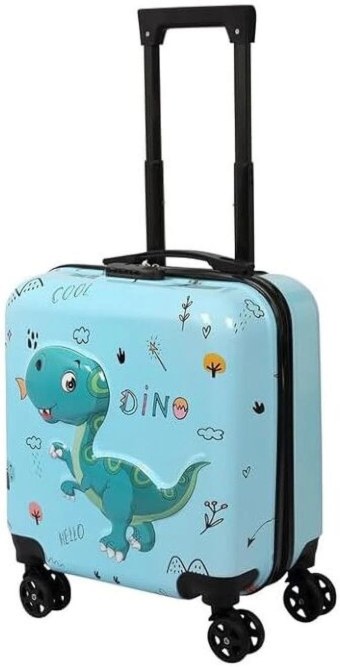 Small Cabin Suitcase (42 inch) 4 Wheels - 16inch Printed Trolley bag 360 Degree Wheels & TSA Lock Suitcase for Kids Travel - Blue-image-13