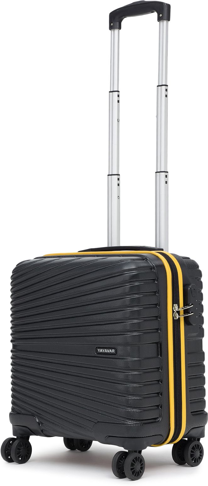 yayavar Cabin Suitcase (45.5 cm) 8 Wheels - Berlin Overnighter-Briefcase With LaptopCompartment(5YearsInternationalWarranty) - Black, Yellow-picture-14