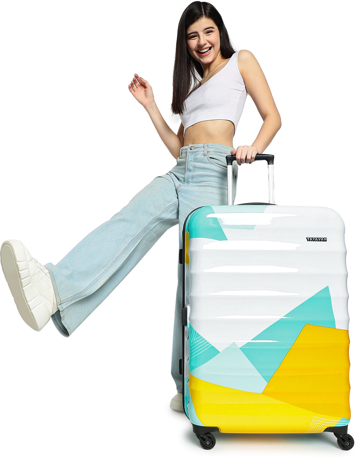 yayavar Large Check-in Suitcase (75 cm) 4 Wheels - MEXICO - Printed Trolley Bag - Teal-picture-38