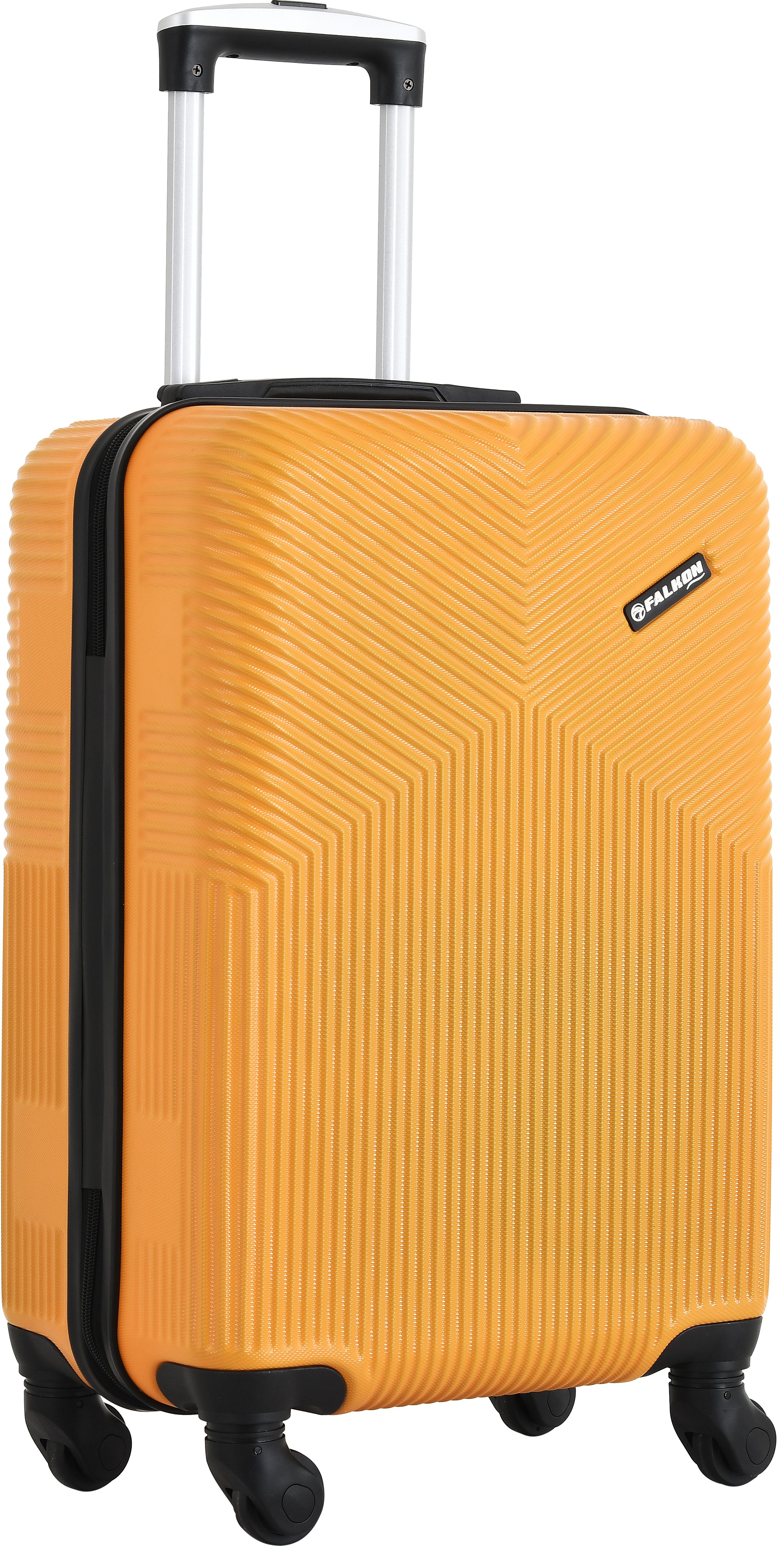 Small Cabin & Check-in Set (57 cm) 4 Wheels - AMERICAN Hard ABS & PC, Unbreakable with Combi Lock - Yellow