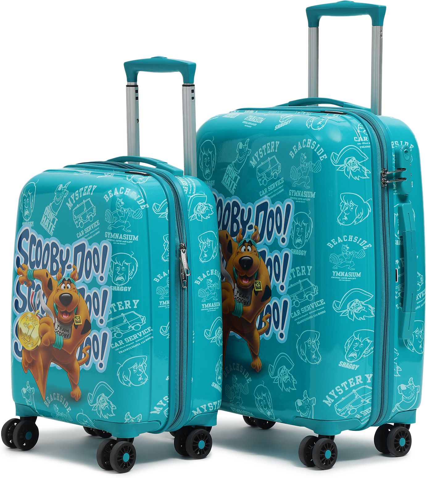 Hard Body Set of 2 Luggage 8 Wheels - OFFICIAL MERCHANDISE KIDS TROLLEY (5 Years International Warranty) - Teal-image-49