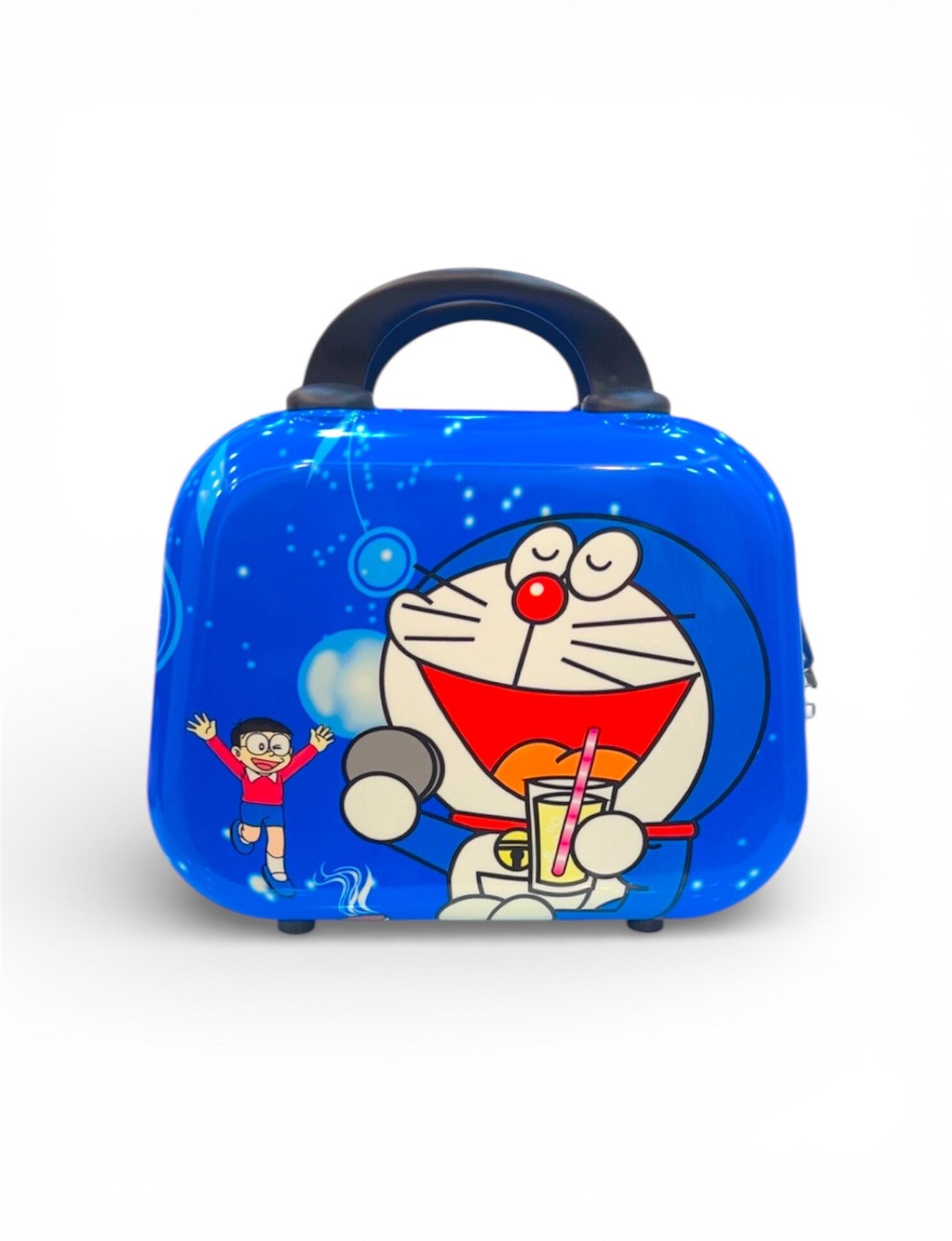 d paradise Small Cabin Suitcase (18 cm) - 14" DOREAMON Print Travel Vanity Organizer Case Mini Suitcase with Elastic Band - Blue-picture-10