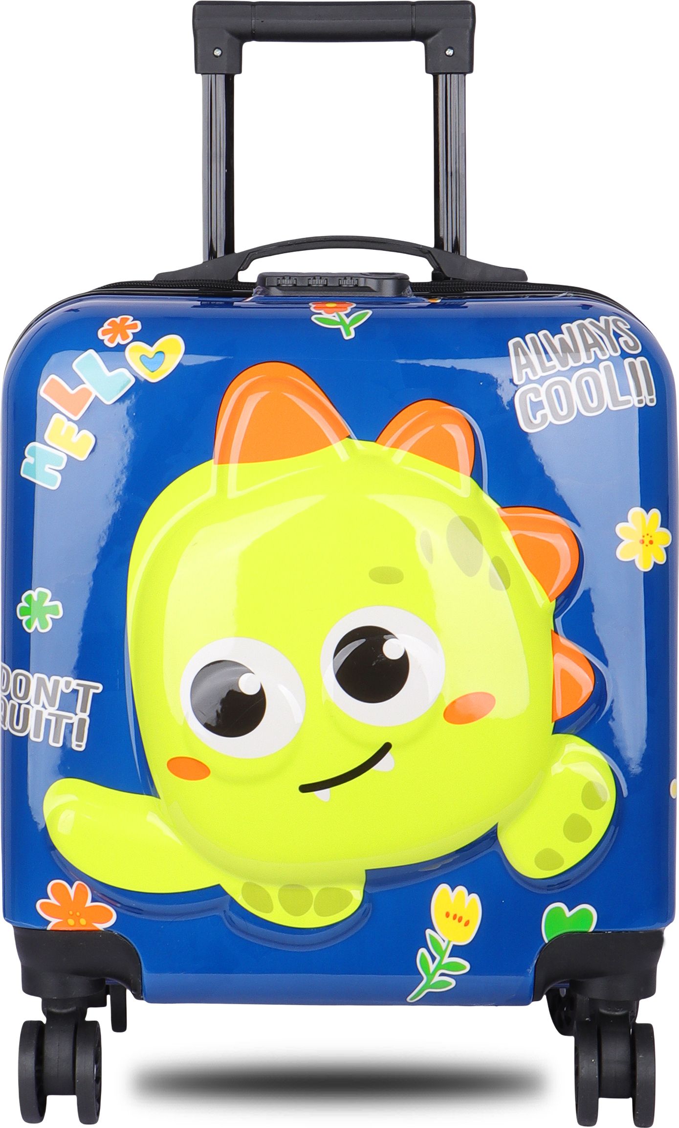 Small Cabin Suitcase (44 inch) 8 Wheels - Kids Trolley Bag Durable Polycarbonate Waterproof Trolley Bag for Kids - Blue-image-24