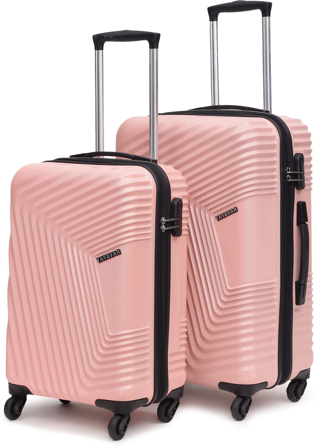 Hard Body Set of 2 Luggage 4 Wheels - Monaco Scratchproof 360Degree Rotating Latest Design Trolley Bag - Pink-image-20
