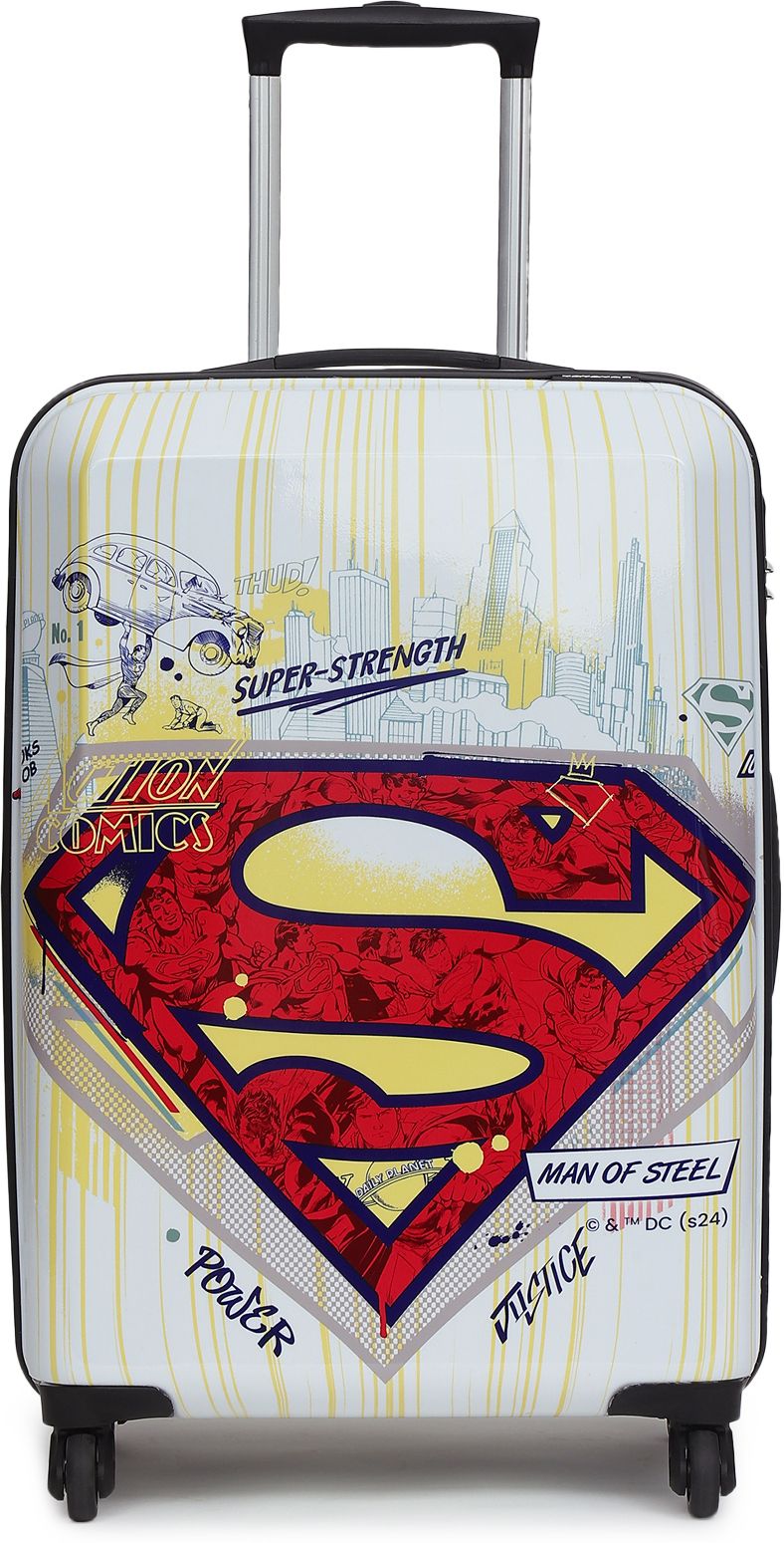 Medium Cabin Suitcase (67 cm) 4 Wheels - SUPERMAN OFFICIAL MERCHANDISE TROLLEY WITH PREMIUM PRINTED SUPERMAN LOGO - White-image-20