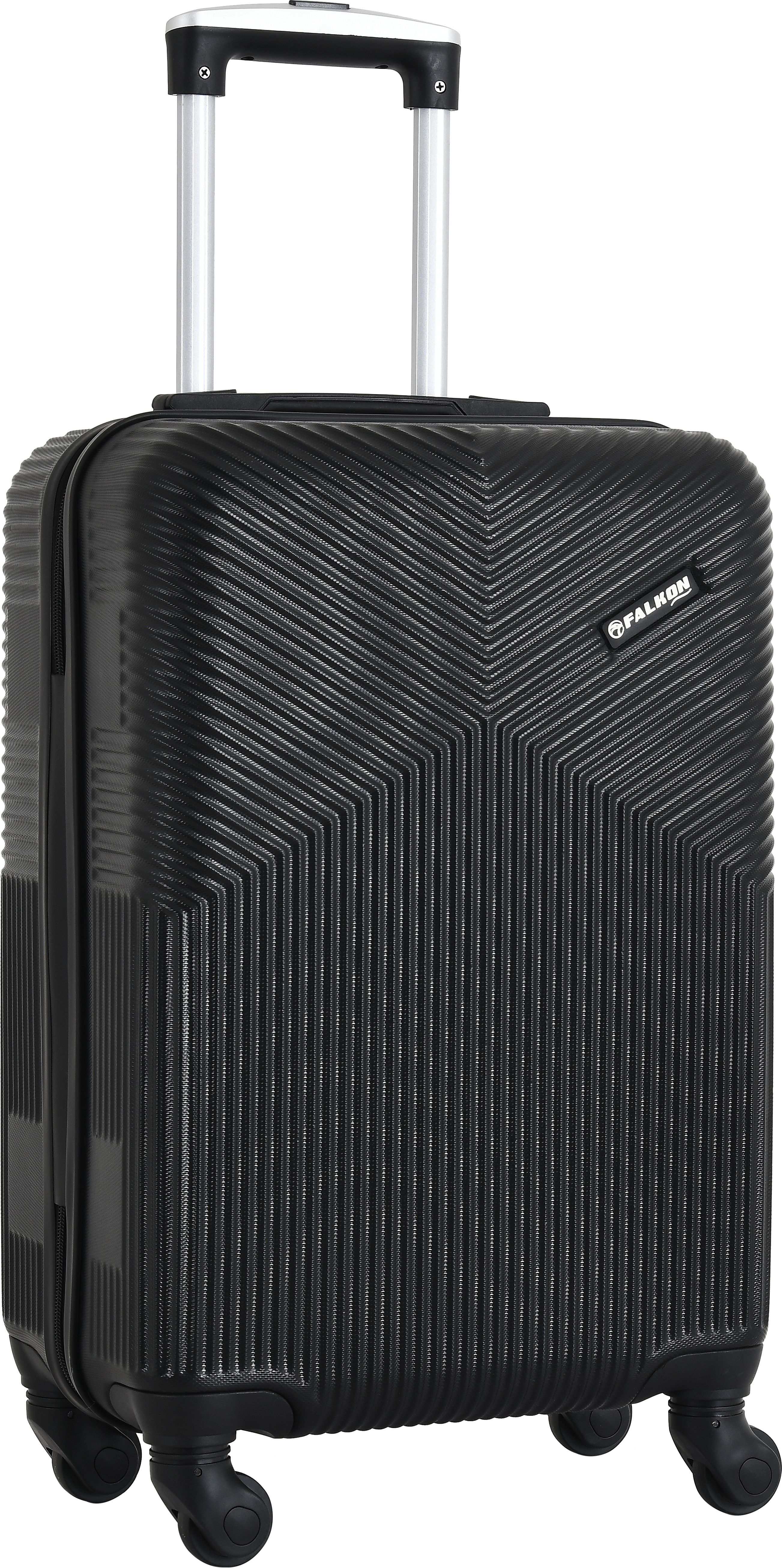 Small Cabin & Check-in Set (57 cm) 4 Wheels - AMERICAN Hard ABS & PC, Unbreakable with Combi Lock - Black