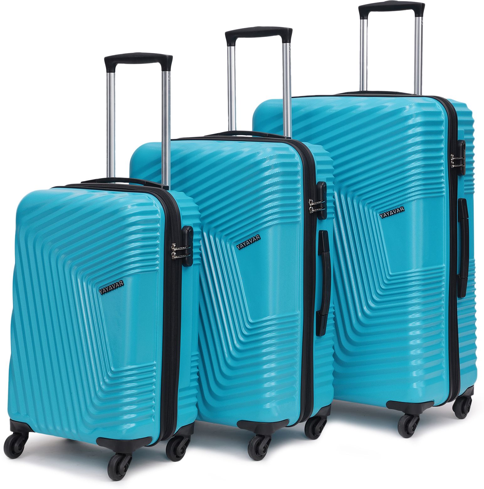 Hard Body Set of 3 Luggage 4 Wheels - Monaco - Teal-image-41