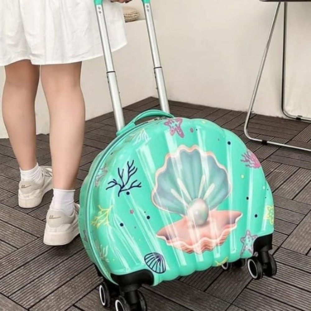navrangi Small Cabin Suitcase (35 cm) 4 Wheels - Shell Design, Hardshell Suitcase with Wheels, Telescopic Handle - Dark Green-picture-10