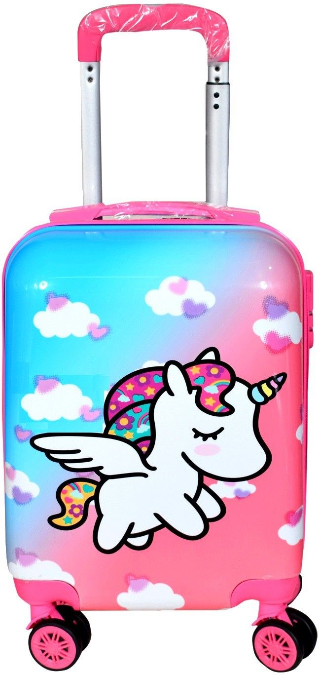 Small Cabin Suitcase (55 cm) 4 Wheels - PRINT 20 KIDS Trolley Bag - Pink-image-30