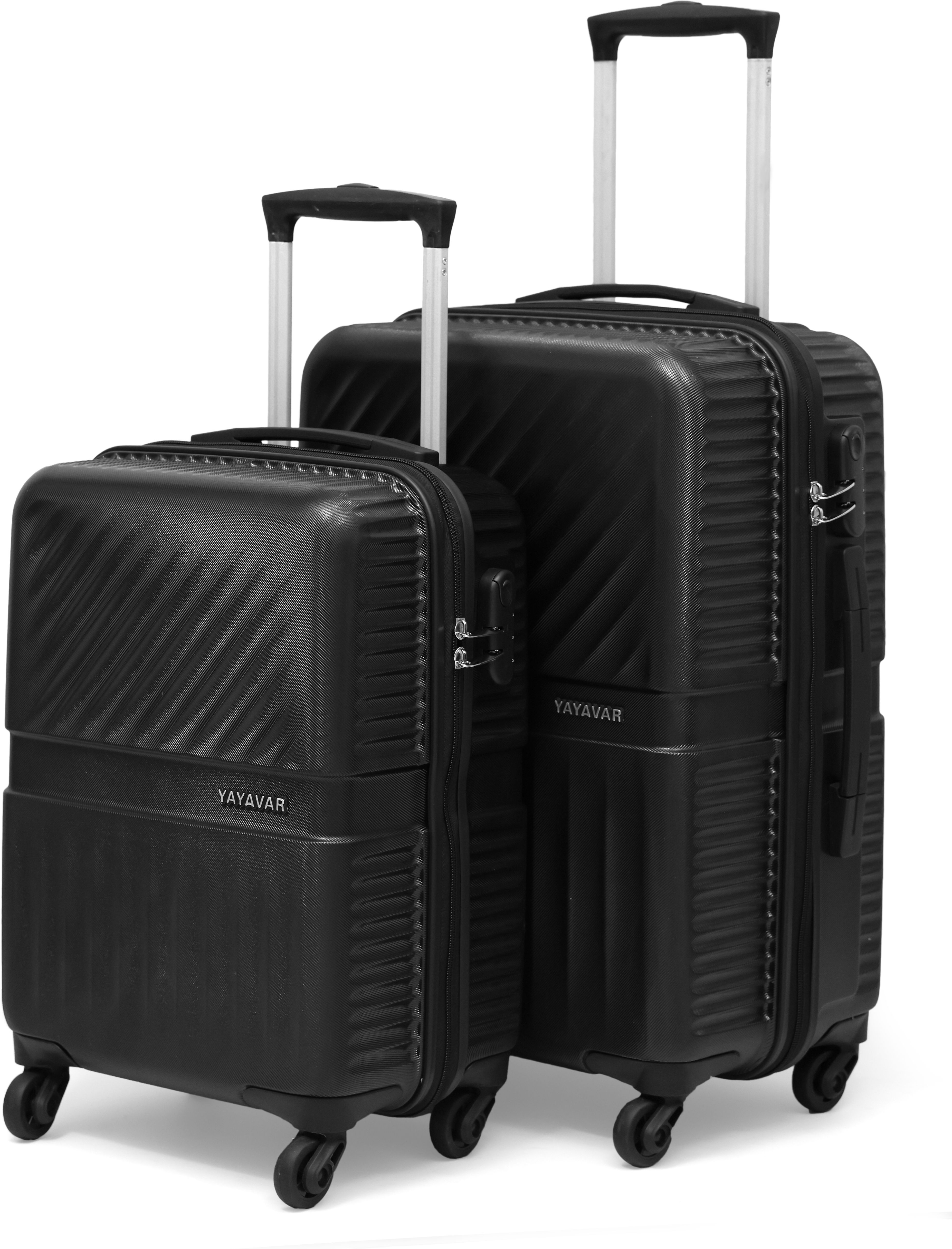 Hard Body Set of 2 Luggage 4 Wheels - MIAMI - Black-image-39
