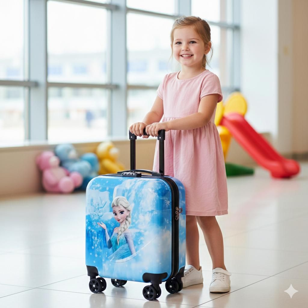 navrangi Small Cabin Suitcase (45 cm) 4 Wheels - Kids carry-on hard shell suitcase - Black-picture-42