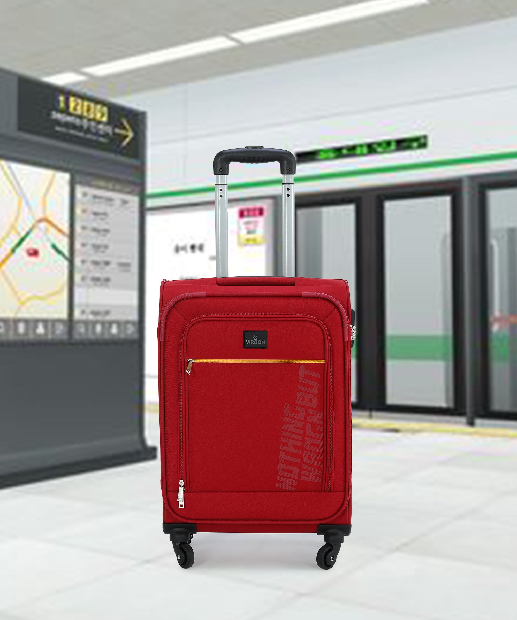 Small Cabin Suitcase (55 cm) 8 Wheels - Popzy - Red-image-32