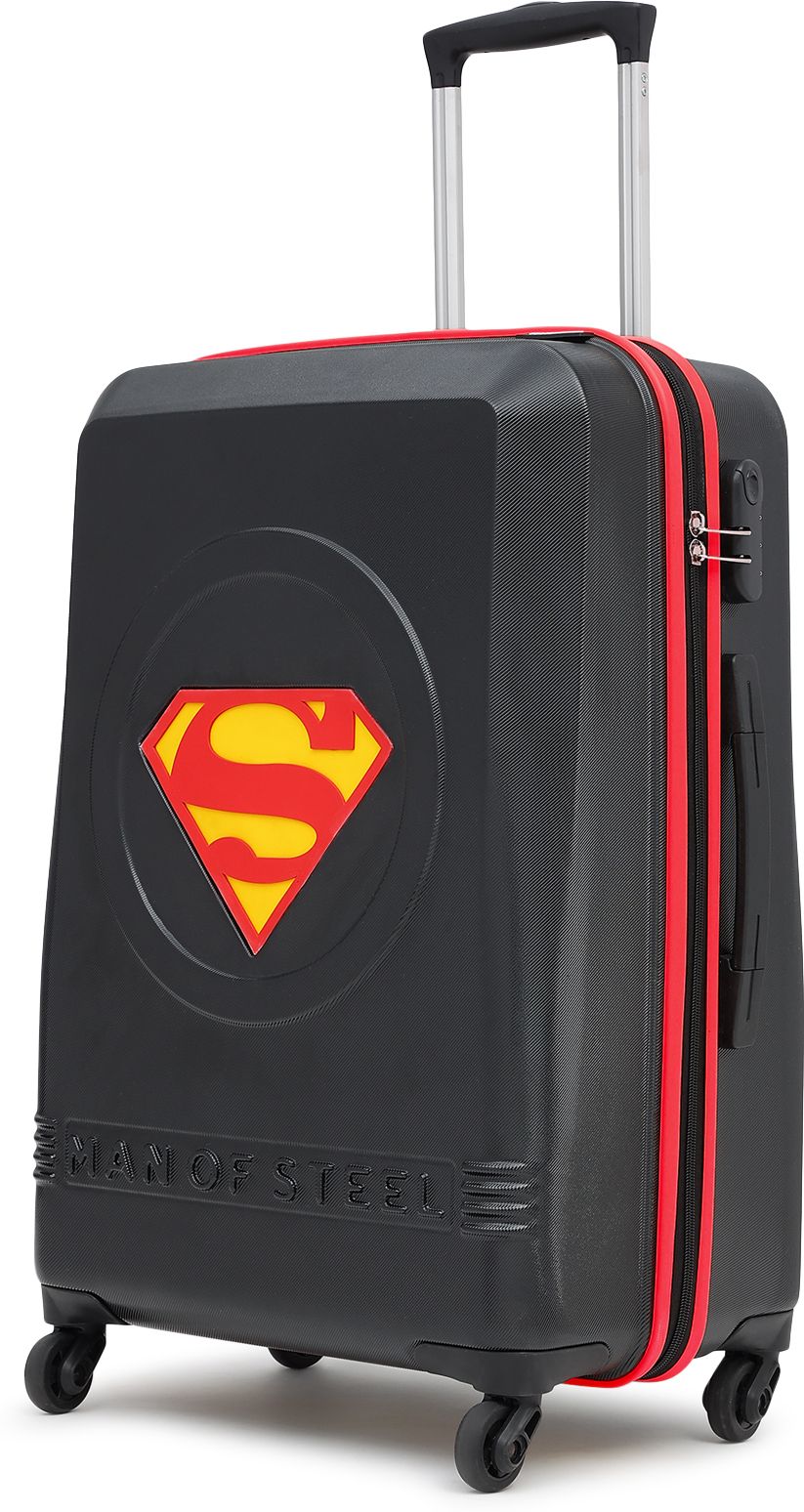yayavar Medium Check-in Suitcase (67 cm) 4 Wheels - SUPERMAN OFFICIAL MERCHANDISE TROLLEY WITH PREMIUM MOULDED SUPERMAN LOGO - Red, Black-picture-23