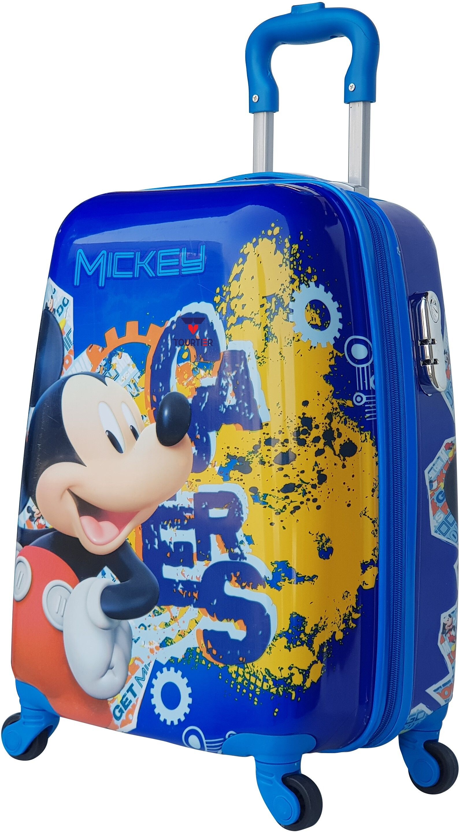 tourtier Small Cabin & Check-in Set (45 cm) 4 Wheels - Kids Cabin Luggage Polycarbonate Hard Side Shell Spinner Rolling Wheels For Children Travel Suitcase - Blue-picture-5