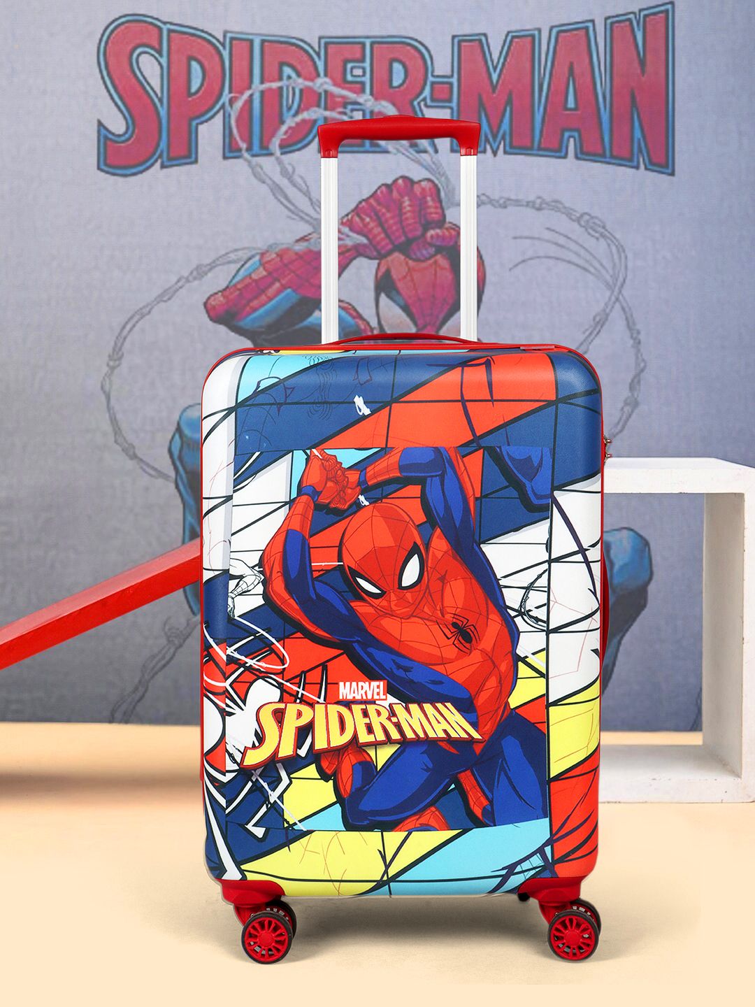 Small Cabin Suitcase (58 cm) 4 Wheels - Spiderman Kids Trolley Suitcase – Durable Hard Shell with Telescopic Handle - Multicolor-image-40