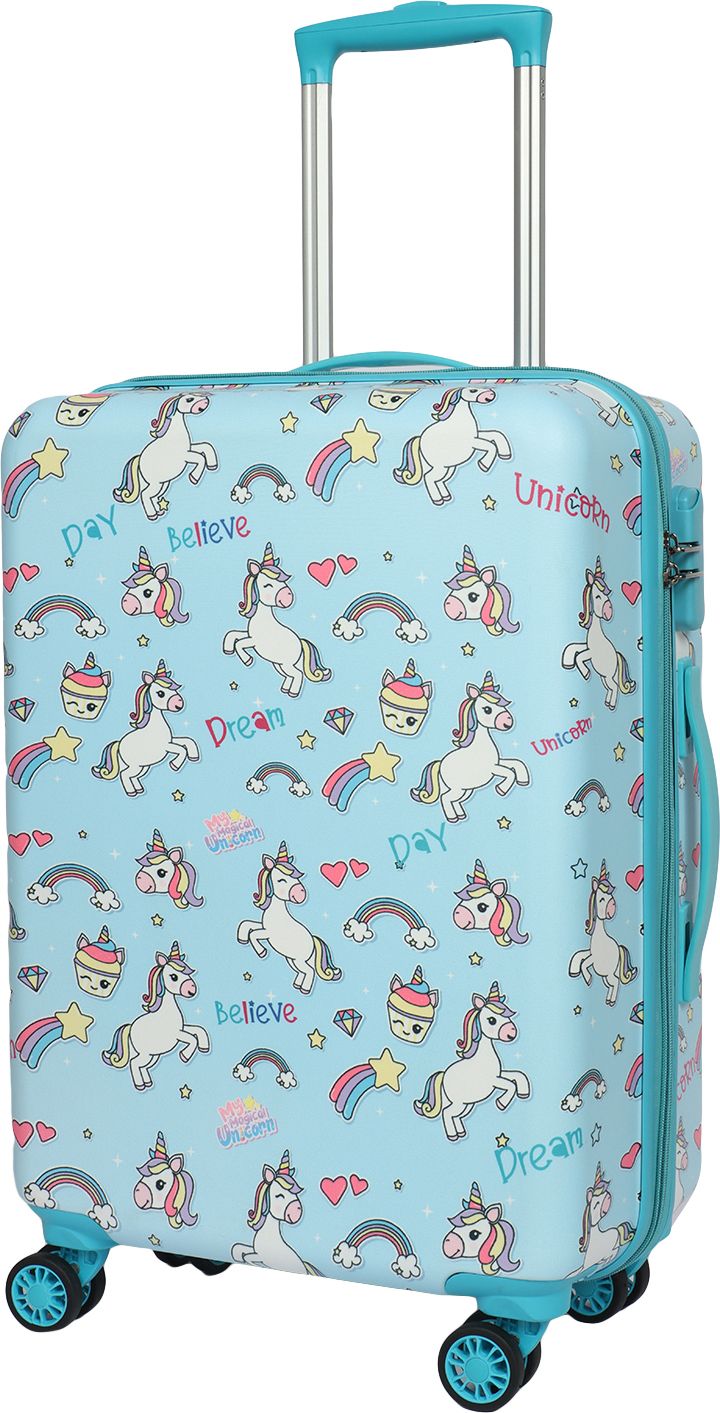 novex Small Cabin Suitcase (58 cm) 4 Wheels - Original Unicorn Hard Sided Polycarbonate Kids Trolley Bag with 4 wheel 22" - Blue-picture-28