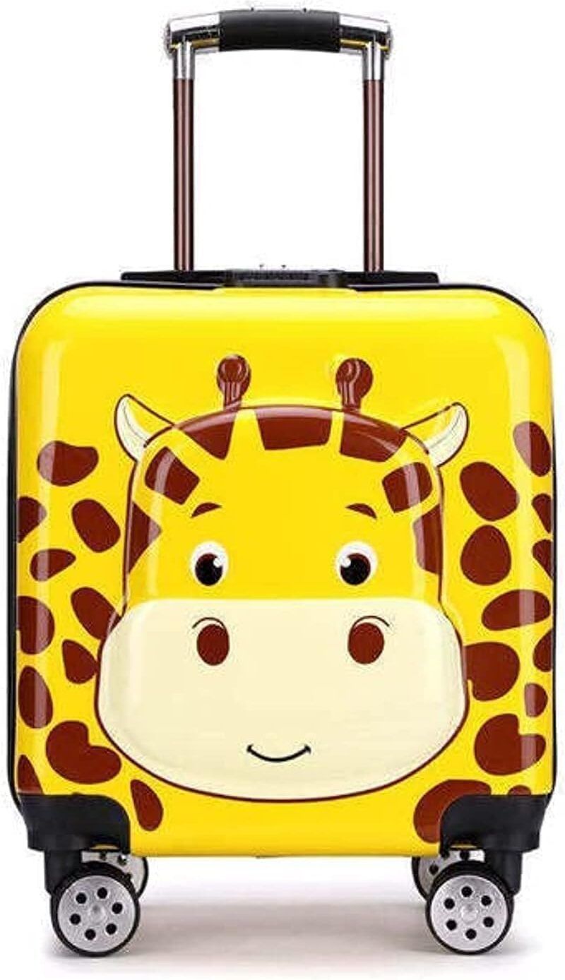 shrinex Small Cabin Suitcase (44 cm) 4 Wheels - Adventure Buddy Animal Travel Suitcase - Yellow, Green, Pink-picture-18