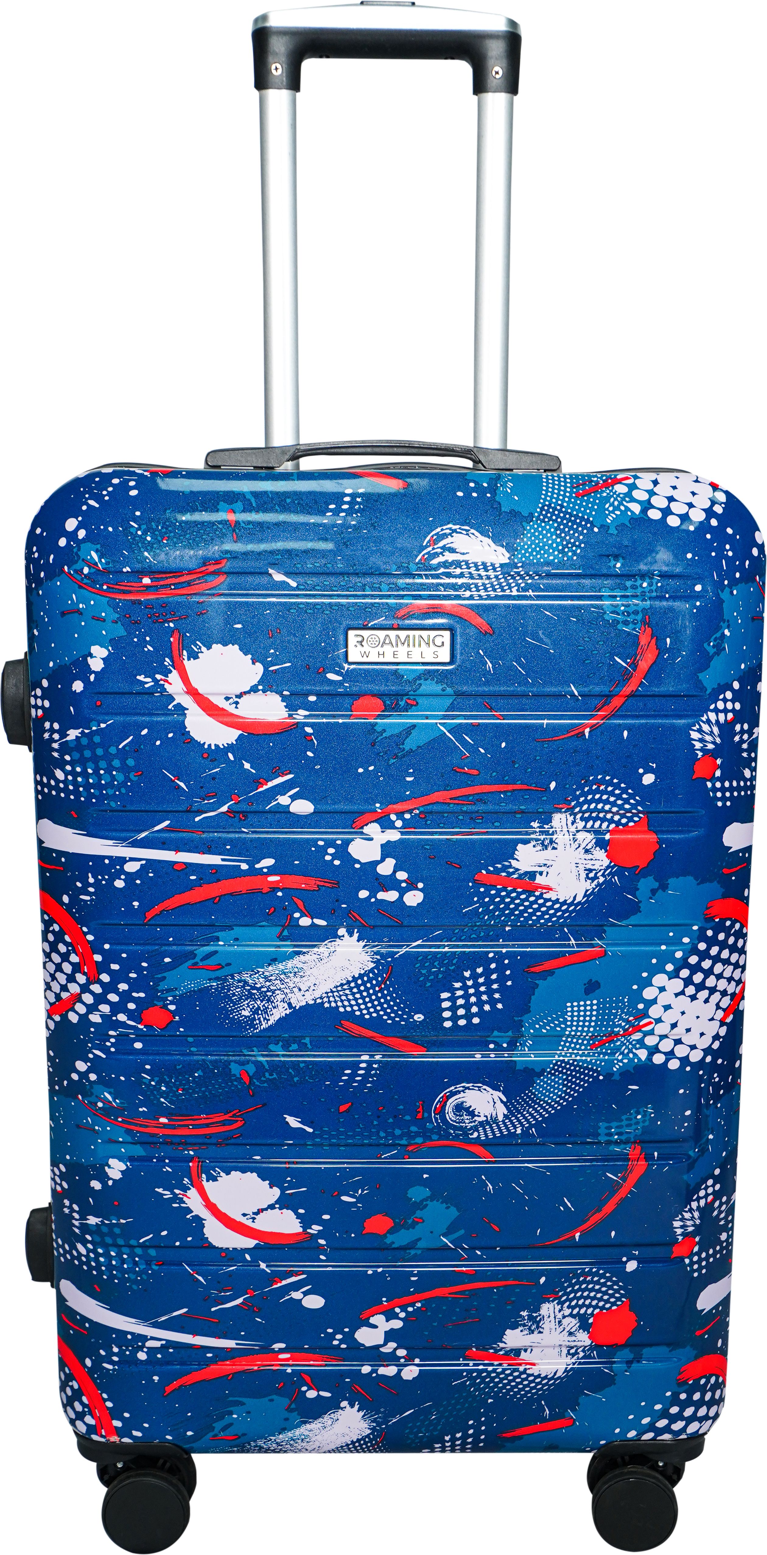 Medium Check-in Suitcase (68 cm) 8 Wheels - 24 Inch Premium Printed Luggage for Travel Trolley bag hard Suitcase - Blue-image-25