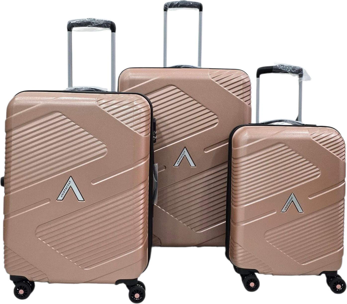 aristocrat Hard Body Set of 3 Luggage 8 Wheels - METALLICA STR 53+63+73 N.CMB - Brown, Black-picture-15