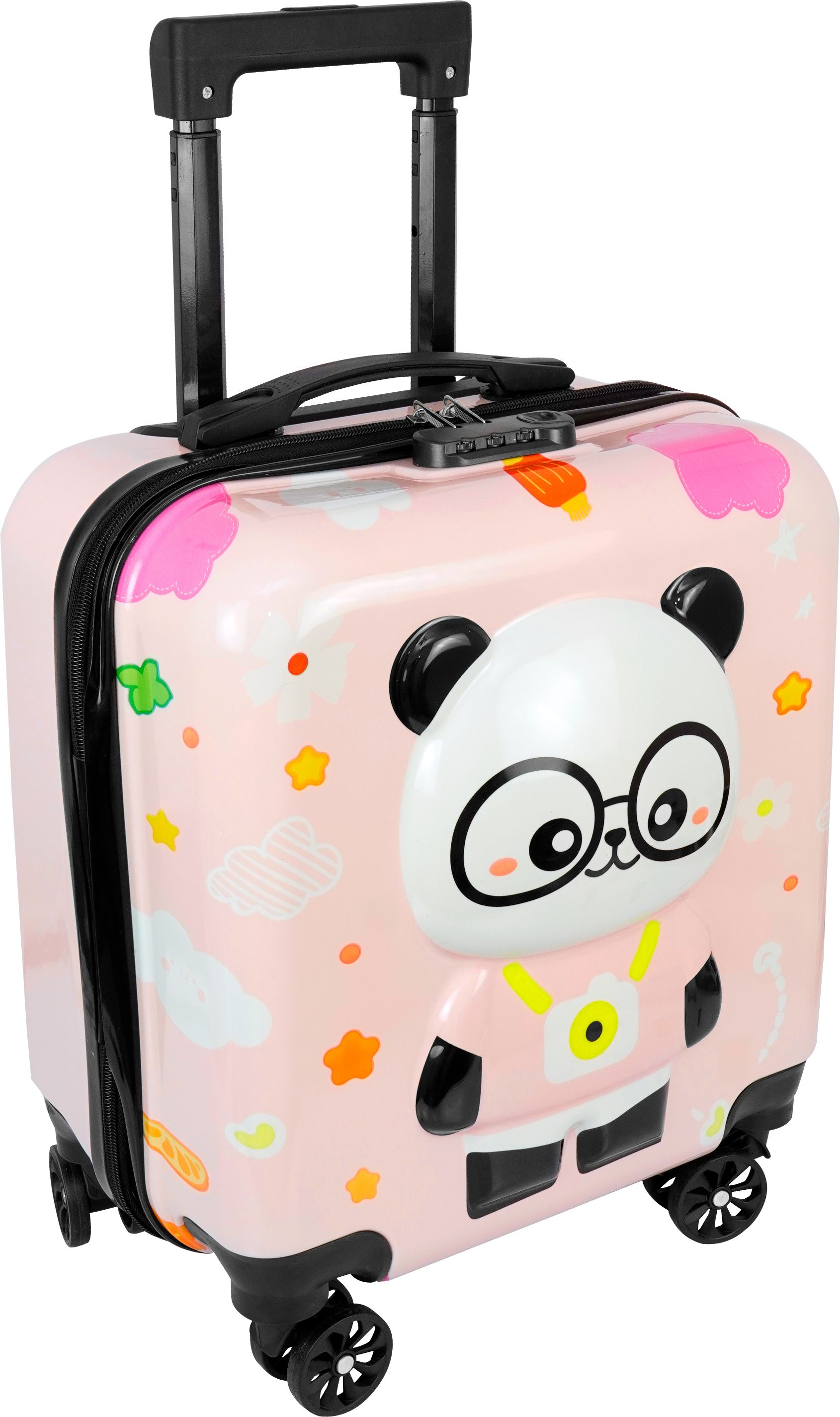 storite Small Cabin Suitcase (37 cm) 4 Wheels - 360° Rotation, Outing Travelling Luggage Kids Trolley Bag with Adjustable Handle - White, Pink-picture-16