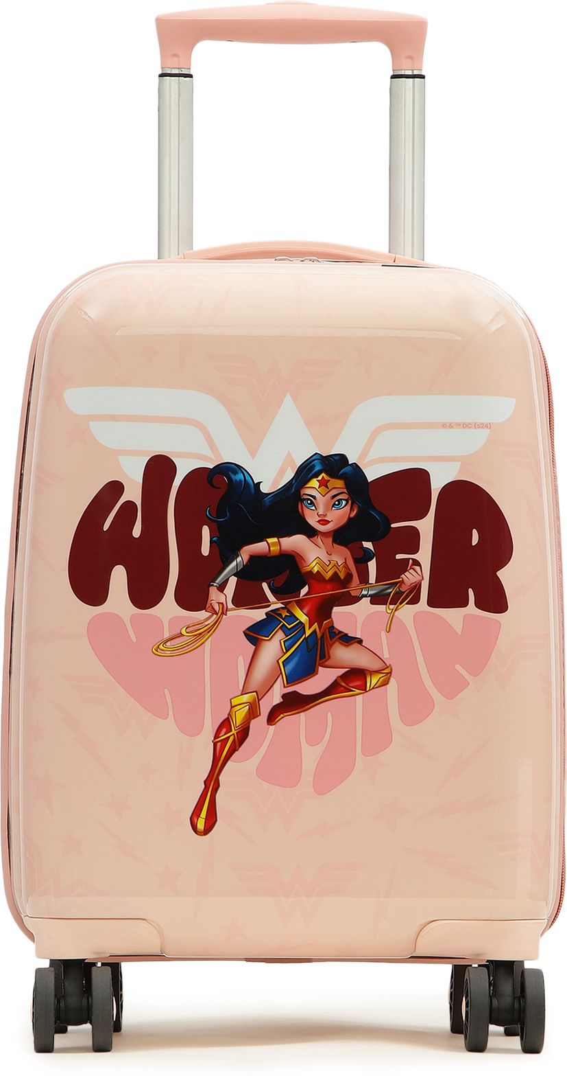 Small Cabin Suitcase (50 cm) 8 Wheels - Wonder Girl OFFICIAL MERCHANDISE KIDS TROLLEY (5 Years International Warranty) - Pink-image-38