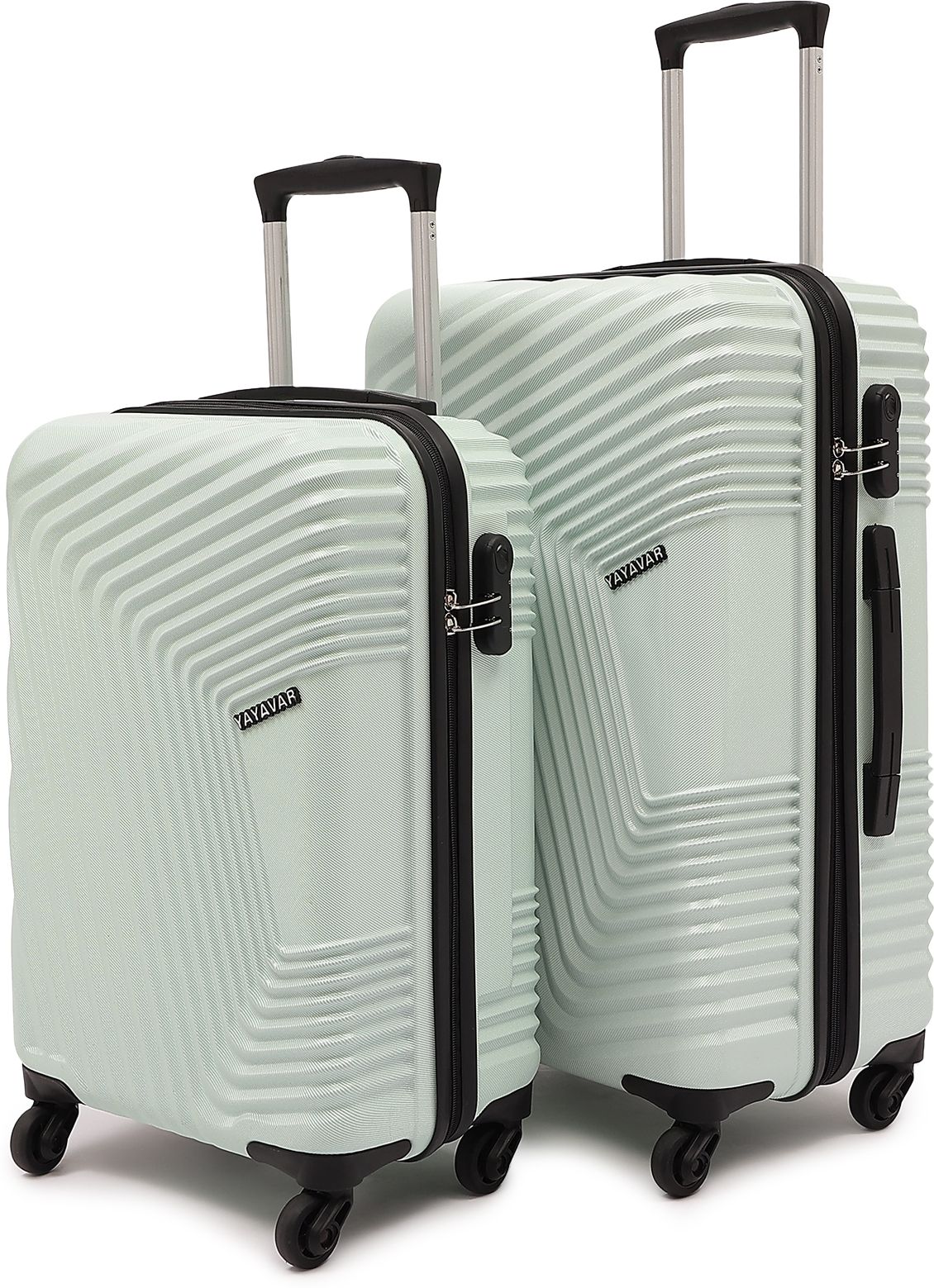 Hard Body Set of 2 Luggage 4 Wheels - Monaco Scratchproof 360Degree Rotating Latest Design Trolley Bag - Green-image-22