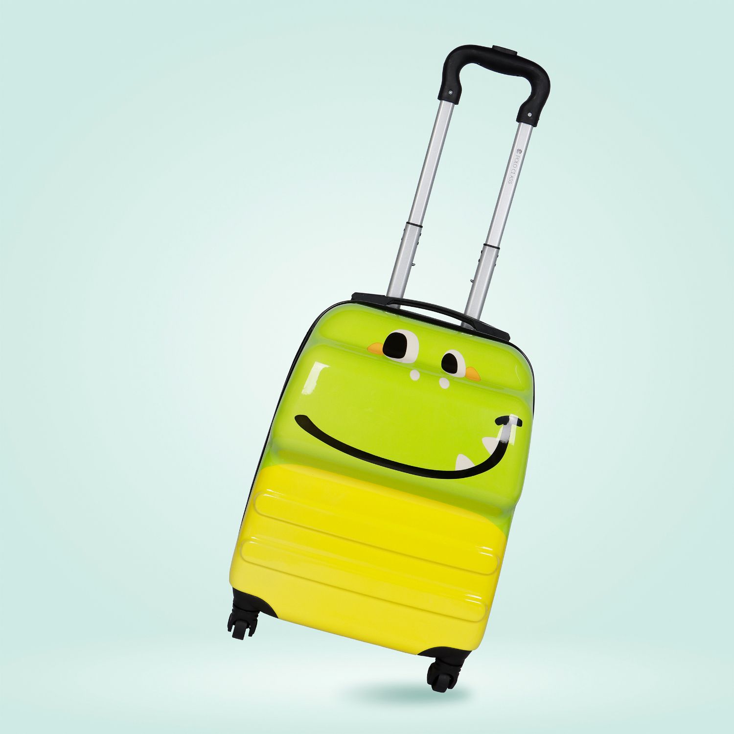 Small Cabin Suitcase (18 inch) 4 Wheels - Kids 18 inch Trolley Bag -Green & Yellow - Green, Yellow-image-37