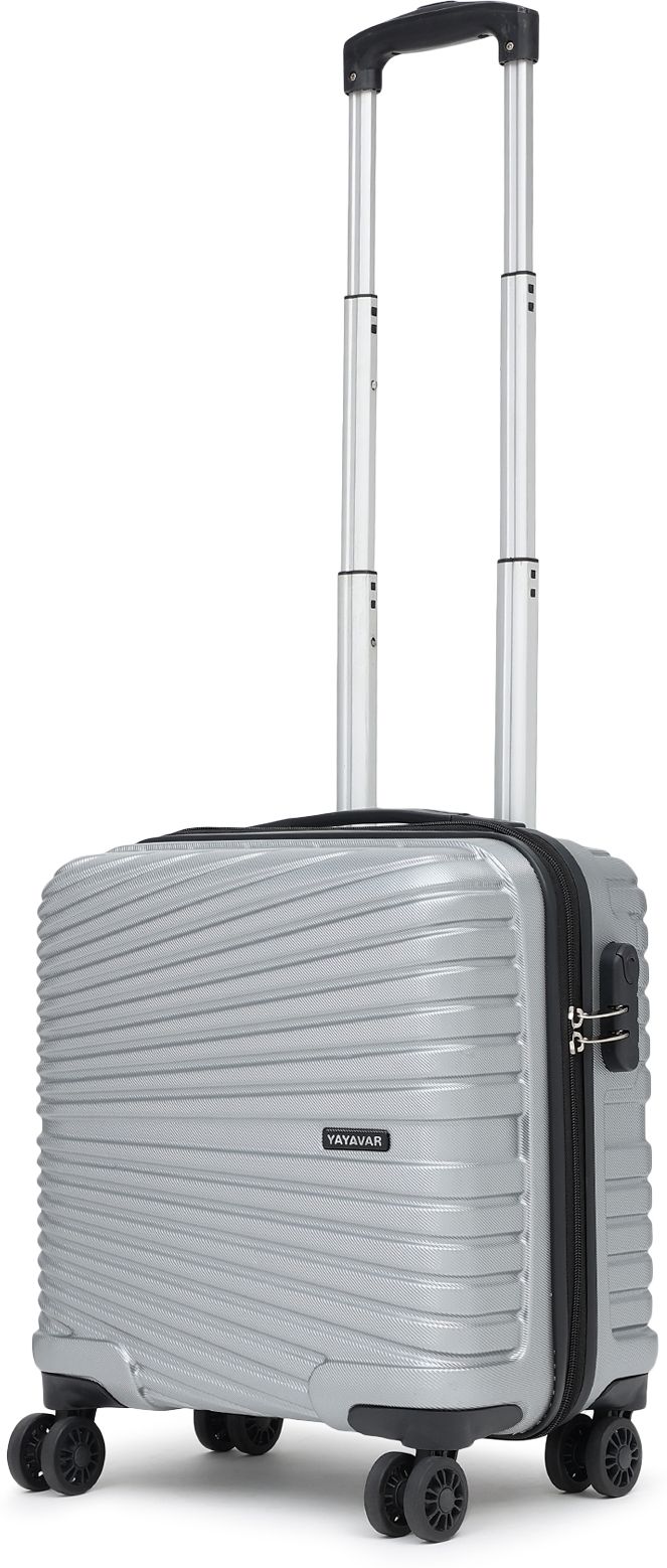 yayavar Cabin Suitcase (45.5 cm) 8 Wheels - Berlin Overnighter-Briefcase With LaptopCompartment(5YearsInternationalWarranty) - Black, Silver-picture-21