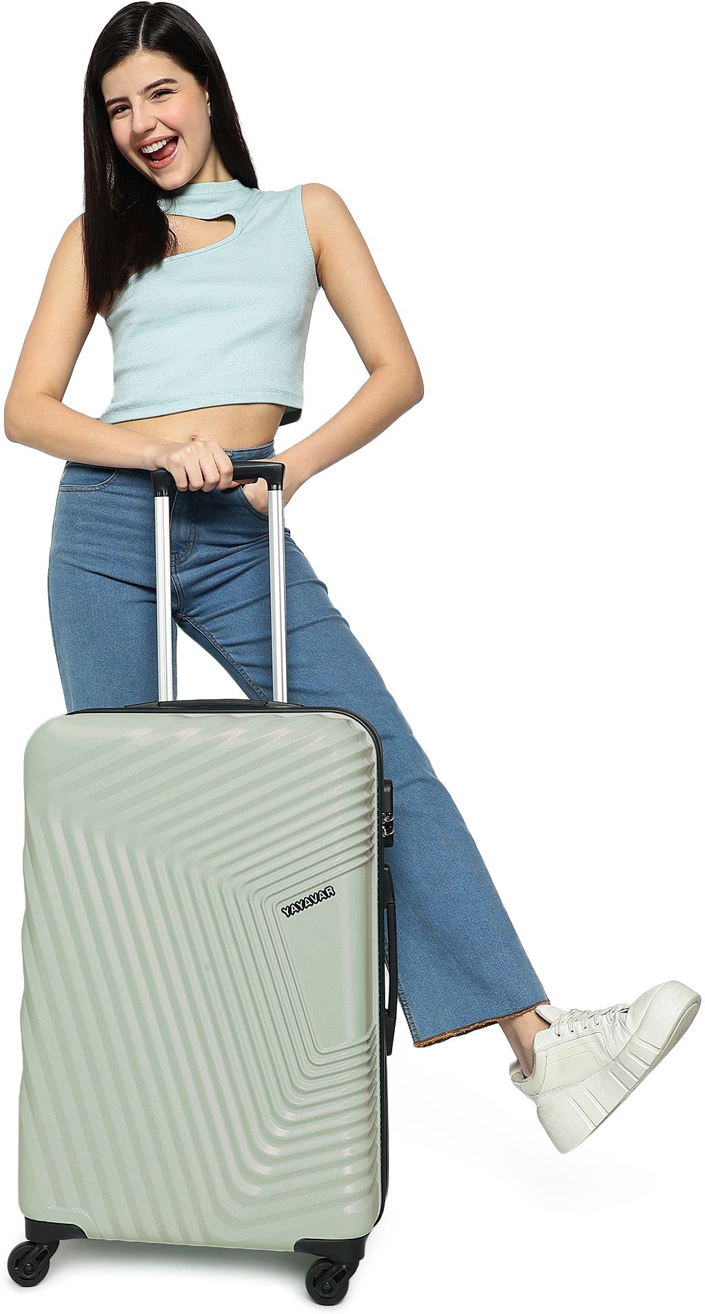 Medium Check-in Suitcase (67 cm) 4 Wheels - Monaco Scratchproof 360Degree Rotating Latest Design Trolley Bag - Green