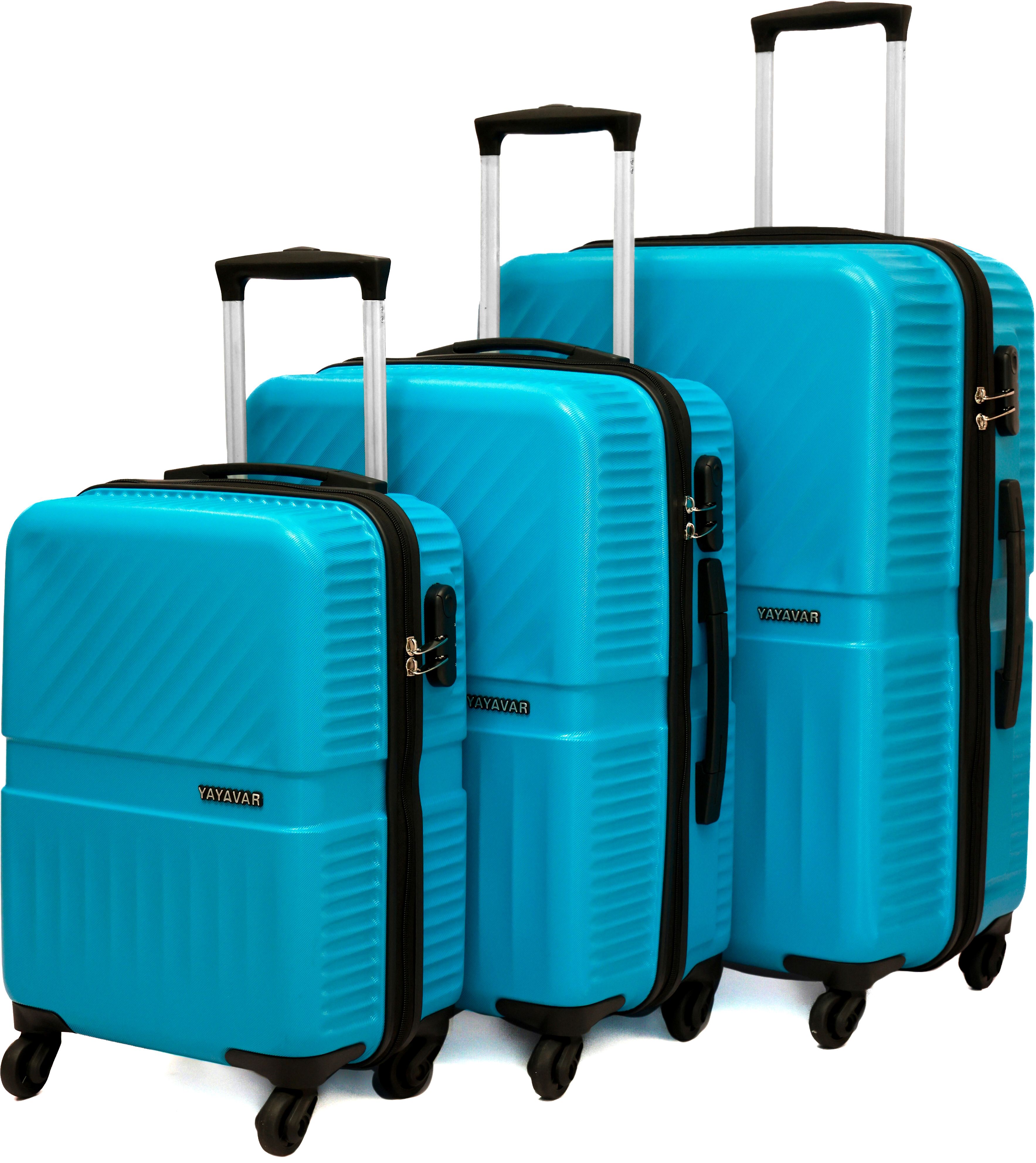 Hard Body Set of 3 Luggage 4 Wheels - MIAMI - Teal-image-29
