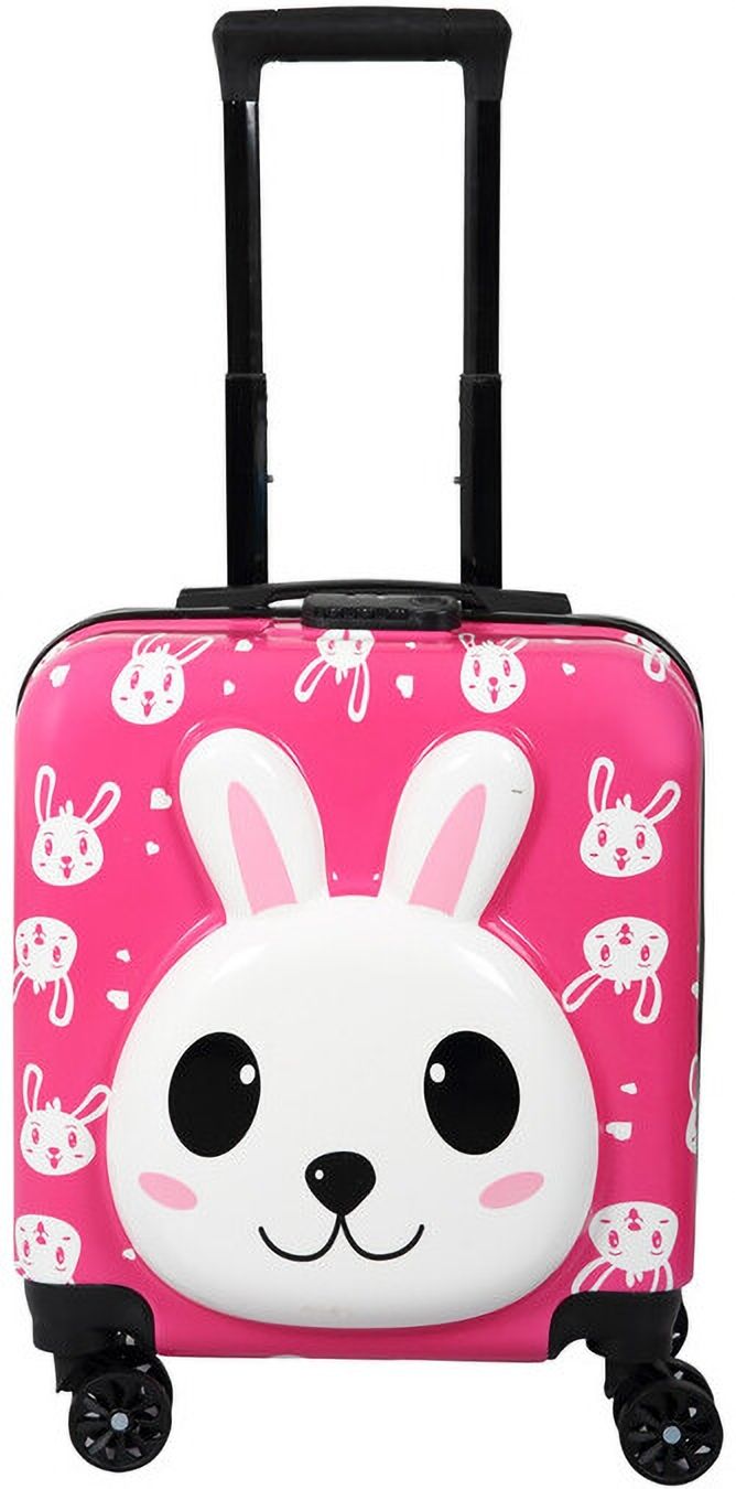 polo class Small Cabin Suitcase (18 inch) 4 Wheels - Rabbit Hard-Sided Polycarbonate Kids Trolley Bag -18 Inches- Pink - Pink-picture-30