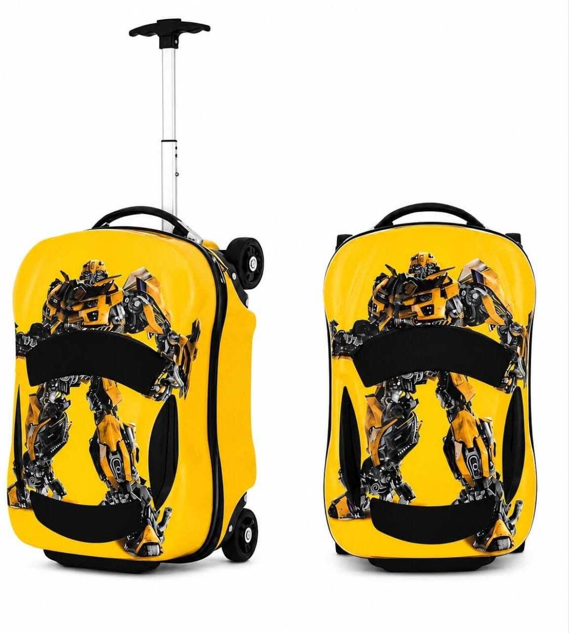 Small Cabin Suitcase (45 cm) 4 Wheels - Transformers Bumblebee Yellow Kids Hard-Sided 4-Wheeled Trolley Suitcase - Yellow-image-32