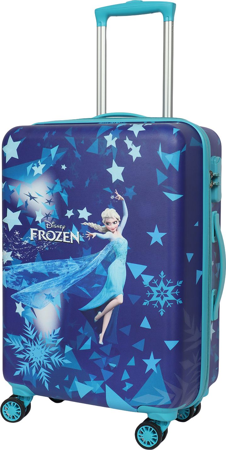 disney Small Cabin Suitcase (58 cm) 4 Wheels - Novex 22 Inch Original Frozen Hard Sided Polycarbonate Kids Trolley (Blue, 22") - Blue-picture-24