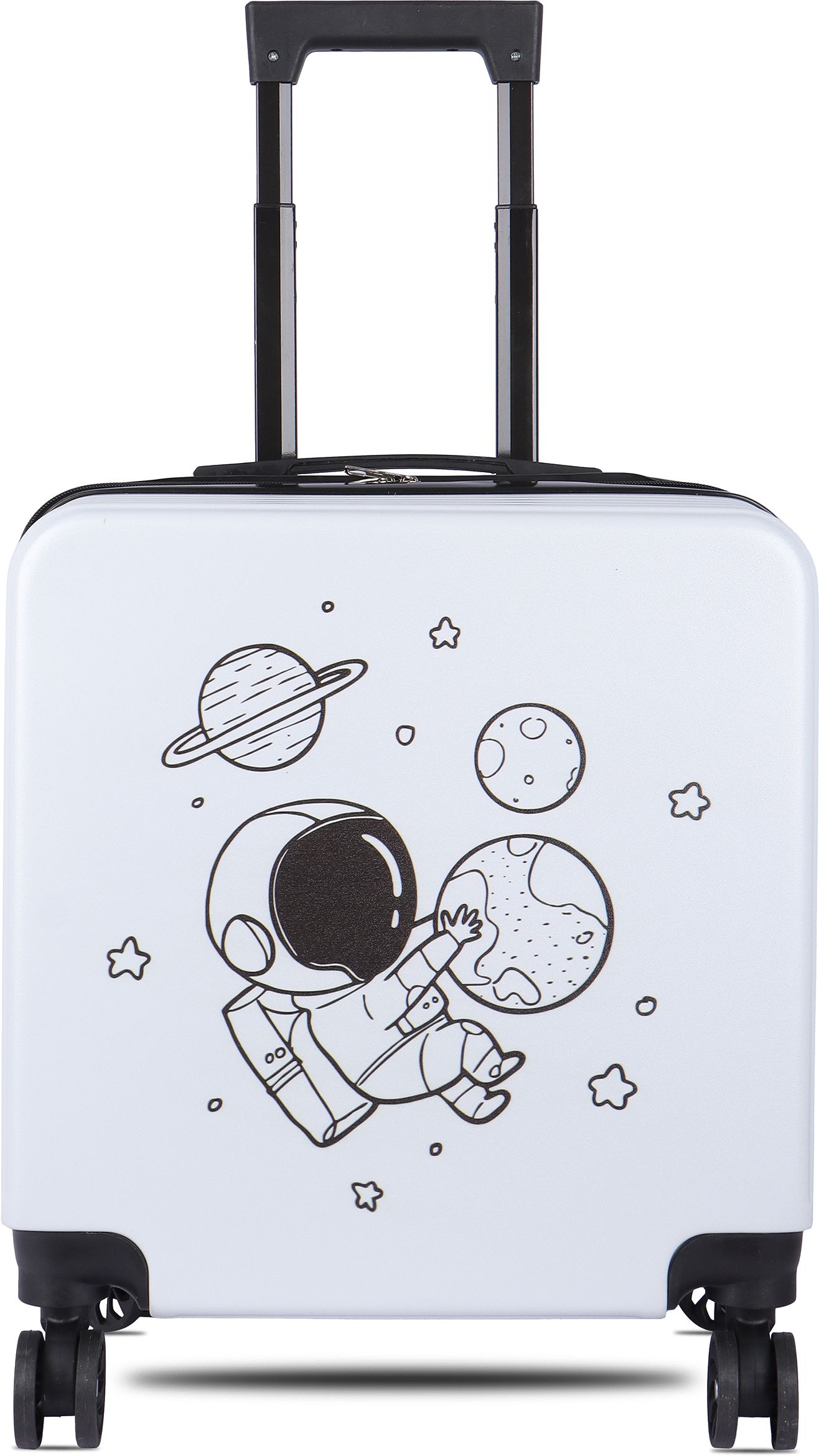 Hard Body Set of 2 Luggage 8 Wheels - Kids Trolley Bag with vanity Durable Polycarbonate Waterproof Trolley Bag - White-image-15