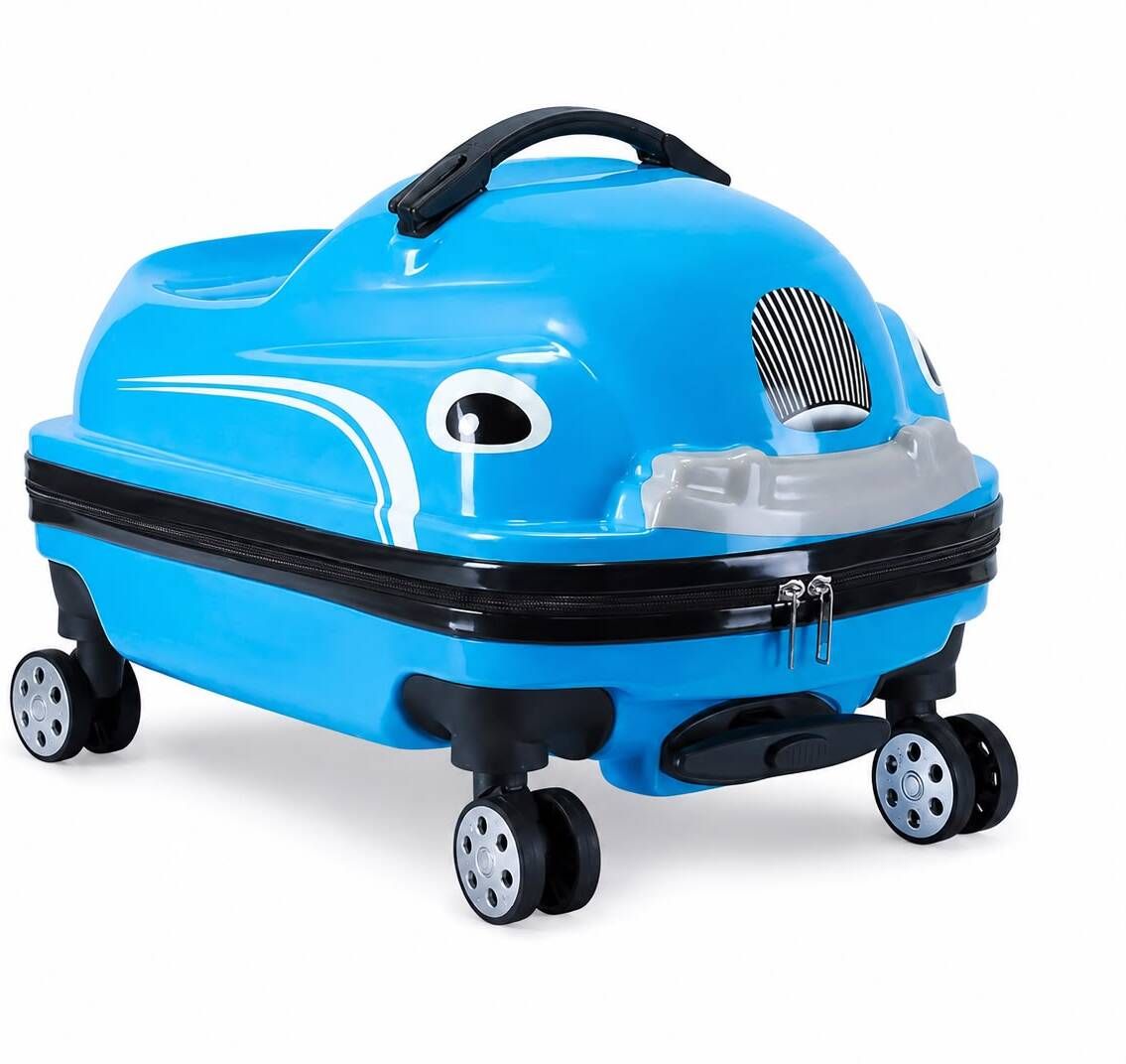 navrangi Small Check-in Suitcase (47 cm) 4 Wheels - Kids Rde Ons Trolly - Blue-picture-17