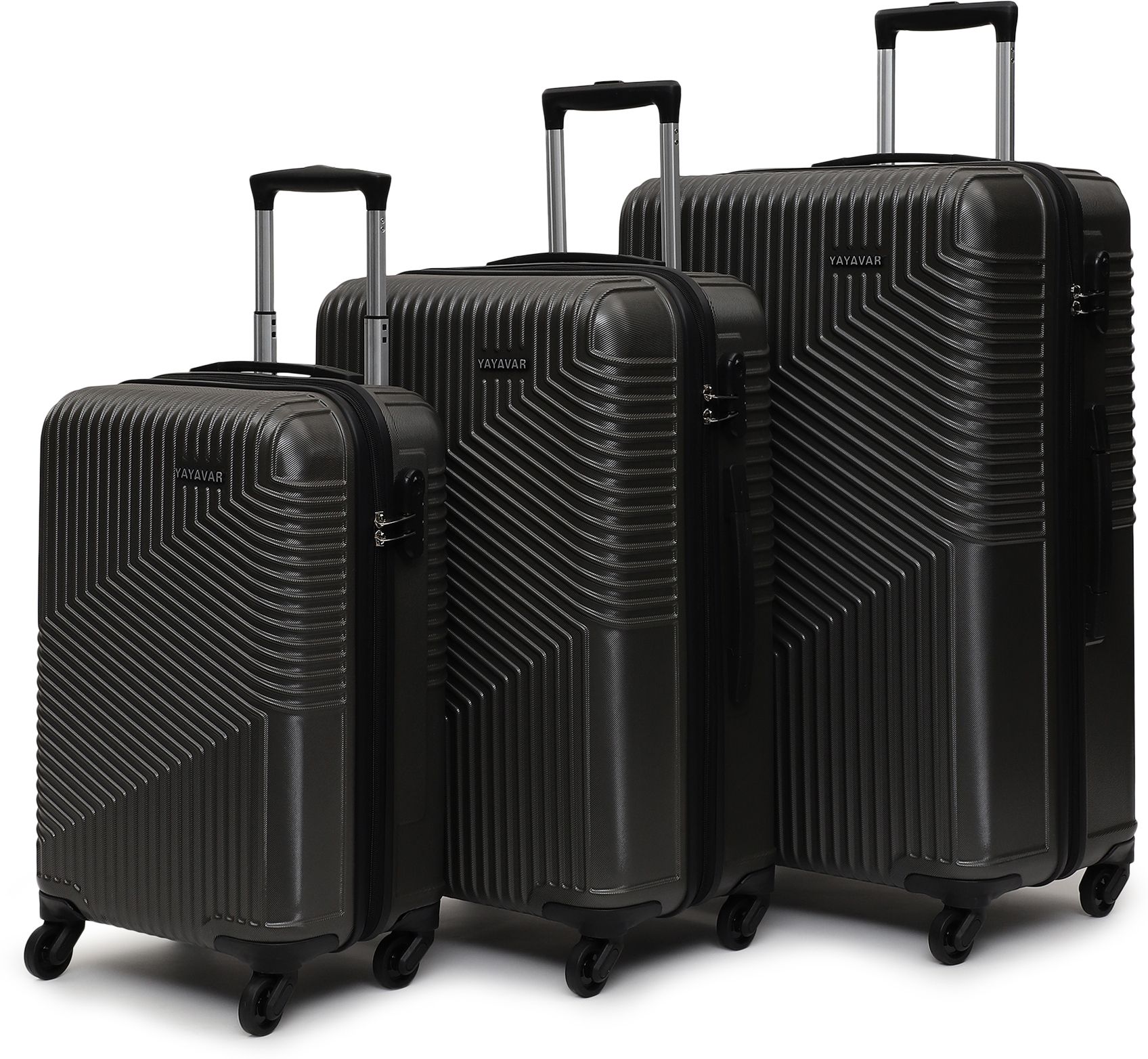 yayavar Hard Body Set of 3 Luggage 4 Wheels - Cairo - Grey-picture-5