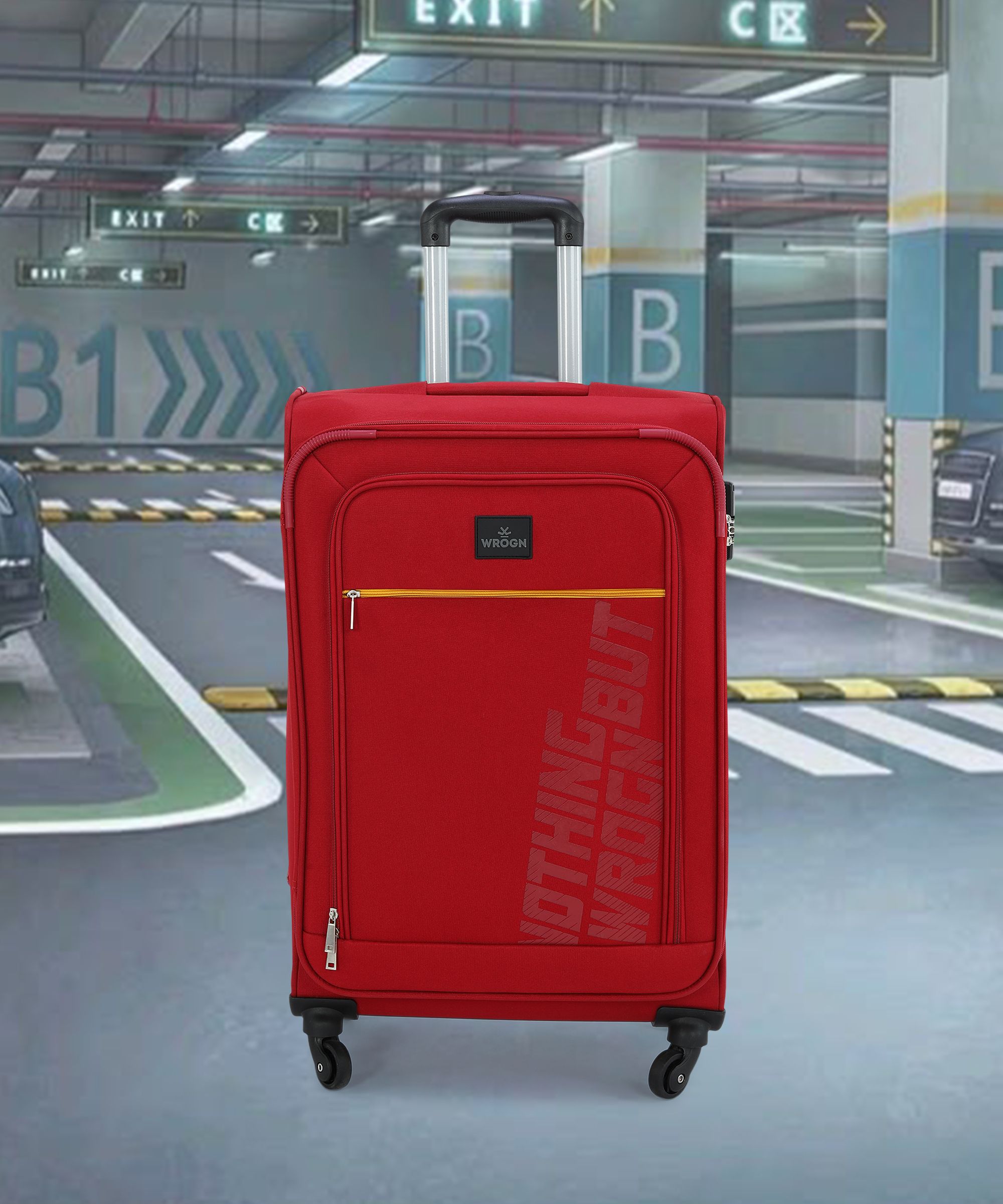 Medium Check-in Suitcase (65 cm) 8 Wheels - Popzy - Red-image-41