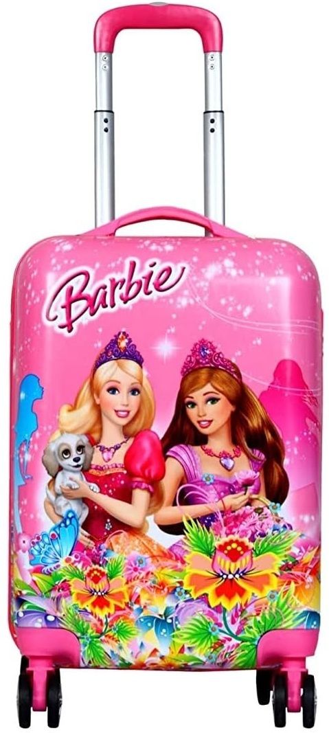 Small Cabin Suitcase (24 cm) 8 Wheels - Kids 16" Barbie print Girl's Boy's suitcase/trolley bag & 13 inch vanity - Pink-image-24