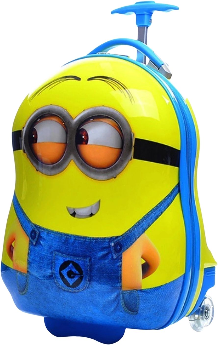 Small Cabin Suitcase (42 cm) 2 Wheels - ABS Hard Shell Cartoon Print Kids Travel Trolley Bag With Telescopic Handle - Yellow-image-27