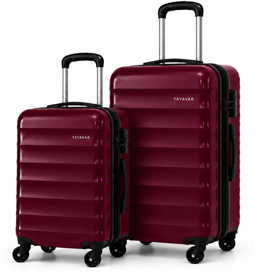 Hard Body Set of 2 Luggage 4 Wheels - OSLO Scratchproof 360Degree Rotating Latest Design Trolley Bag - Maroon-image-9