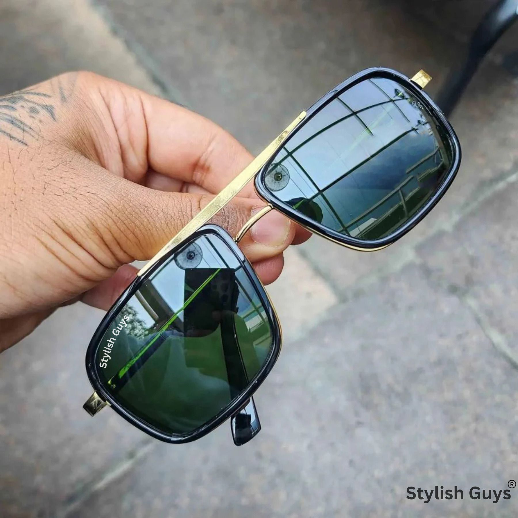Mirrored, UV Protection Retro Square Sunglasses (Free Size)-image-35