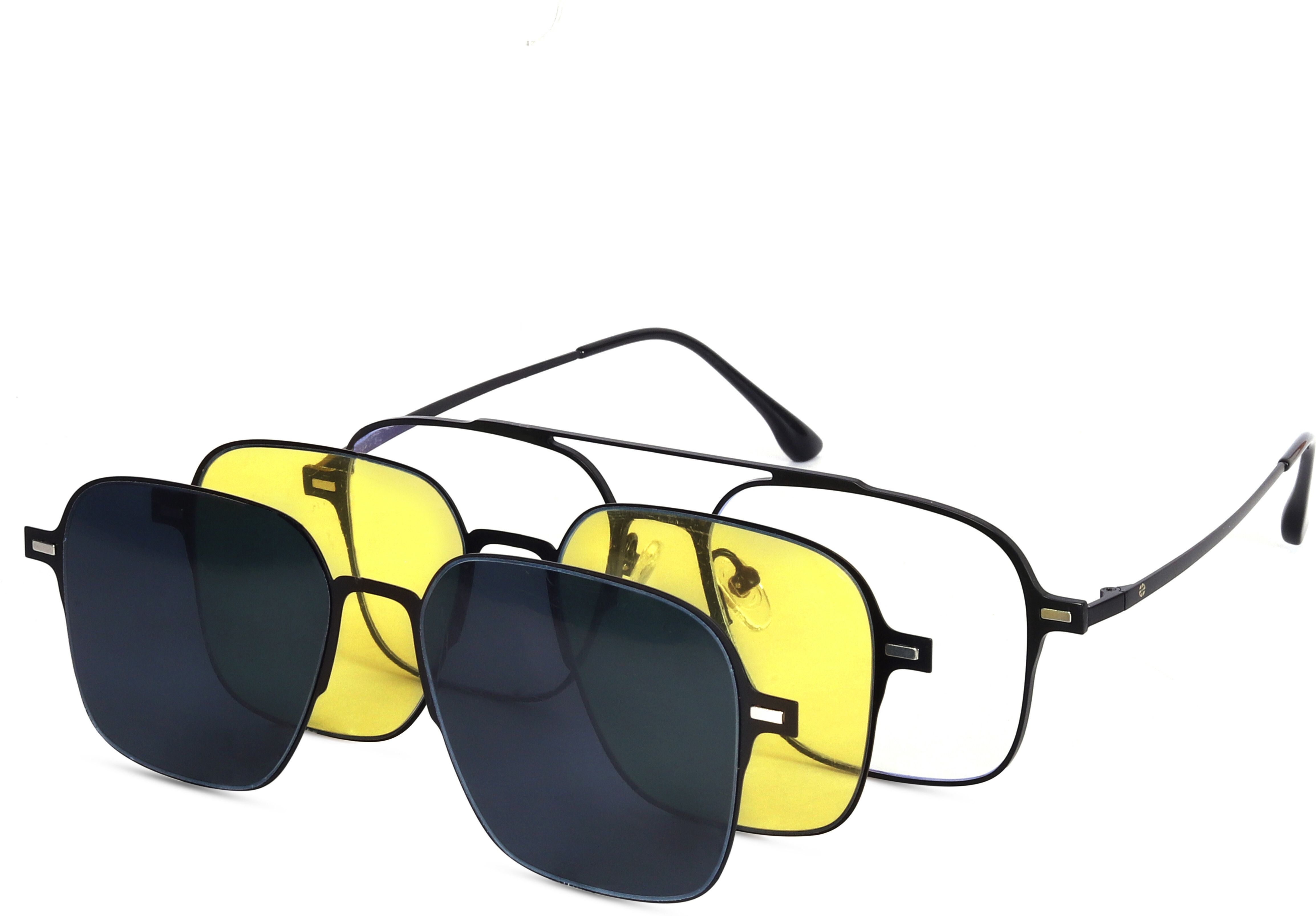 UV Protection, Night Vision, Gradient, Polarized Retro Square Sunglasses (Free Size)-image-36