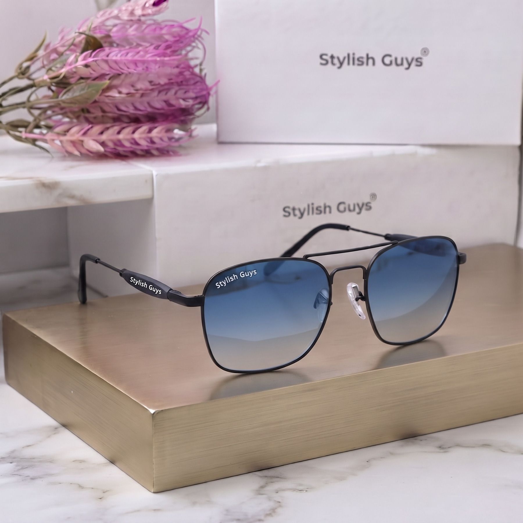 stylish guys Mirrored, UV Protection, Toughened Glass Lens Aviator Sunglasses (Free Size)-picture-23