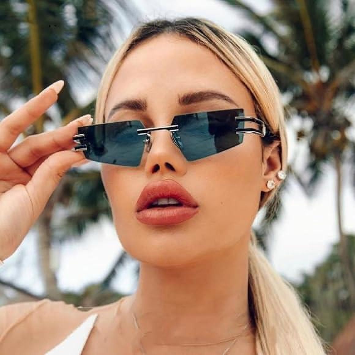 UV Protection Rectangular, Cat-eye Sunglasses (Free Size)-image-3