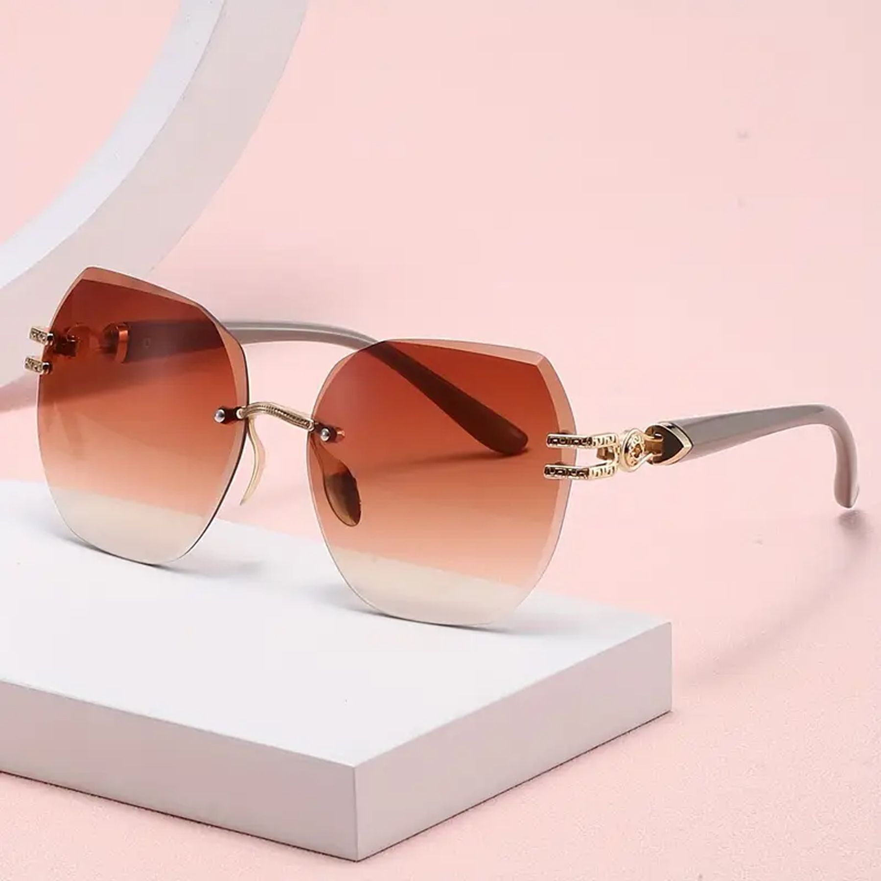 Gradient, UV Protection Rectangular, Retro Square, Over-sized, Butterfly Sunglasses (Free Size)-image-42
