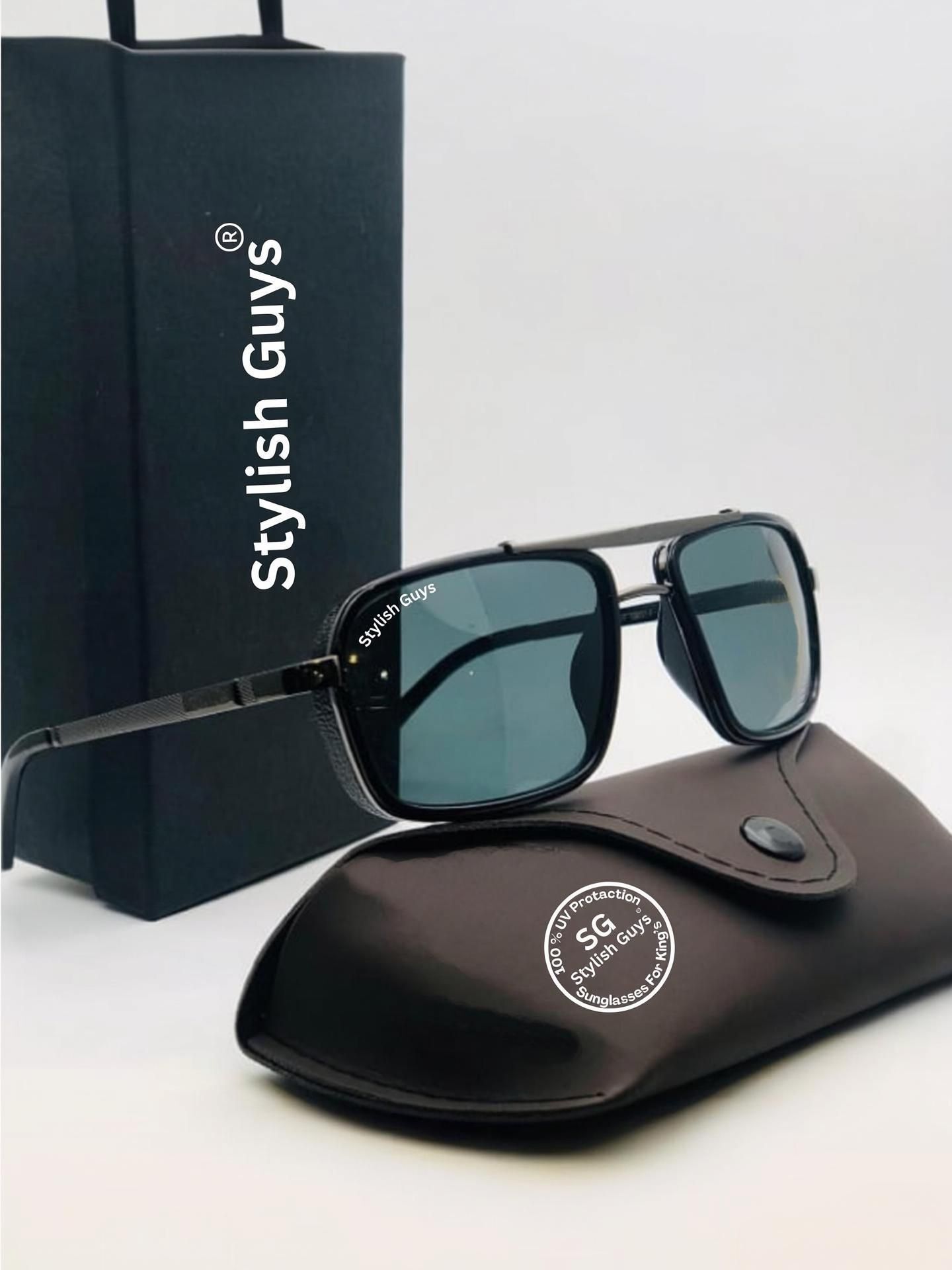 stylish guys Mirrored, UV Protection Retro Square Sunglasses (Free Size)-picture-25
