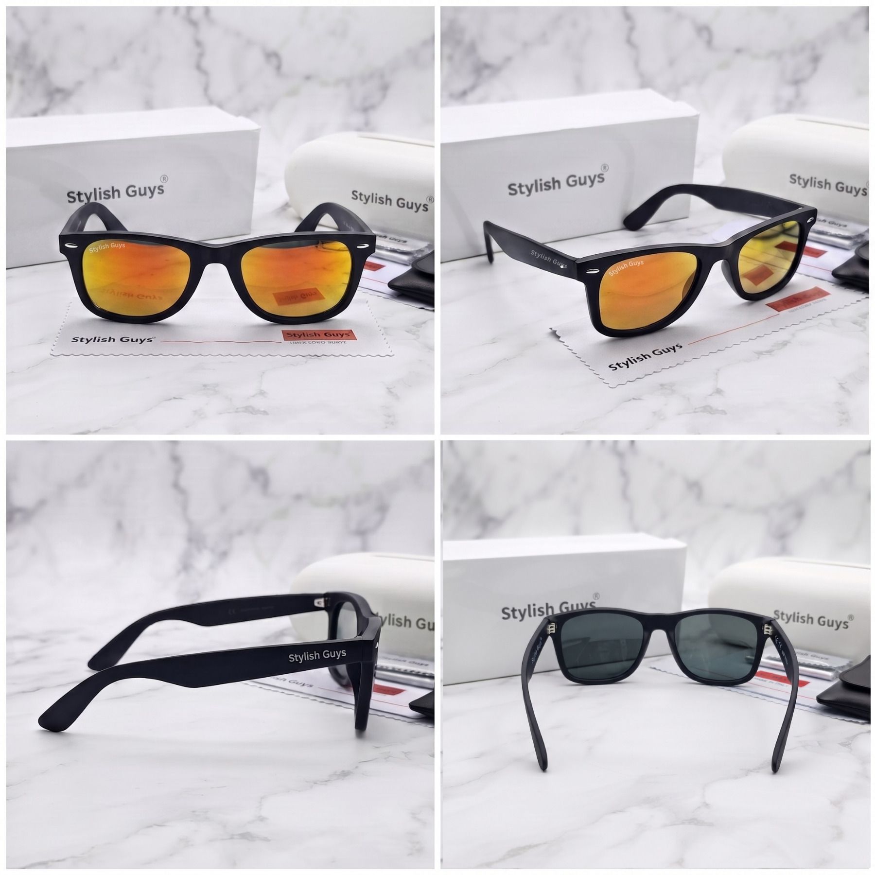 stylish guys Mirrored, UV Protection, Toughened Glass Lens Wayfarer Sunglasses (Free Size)-picture-19