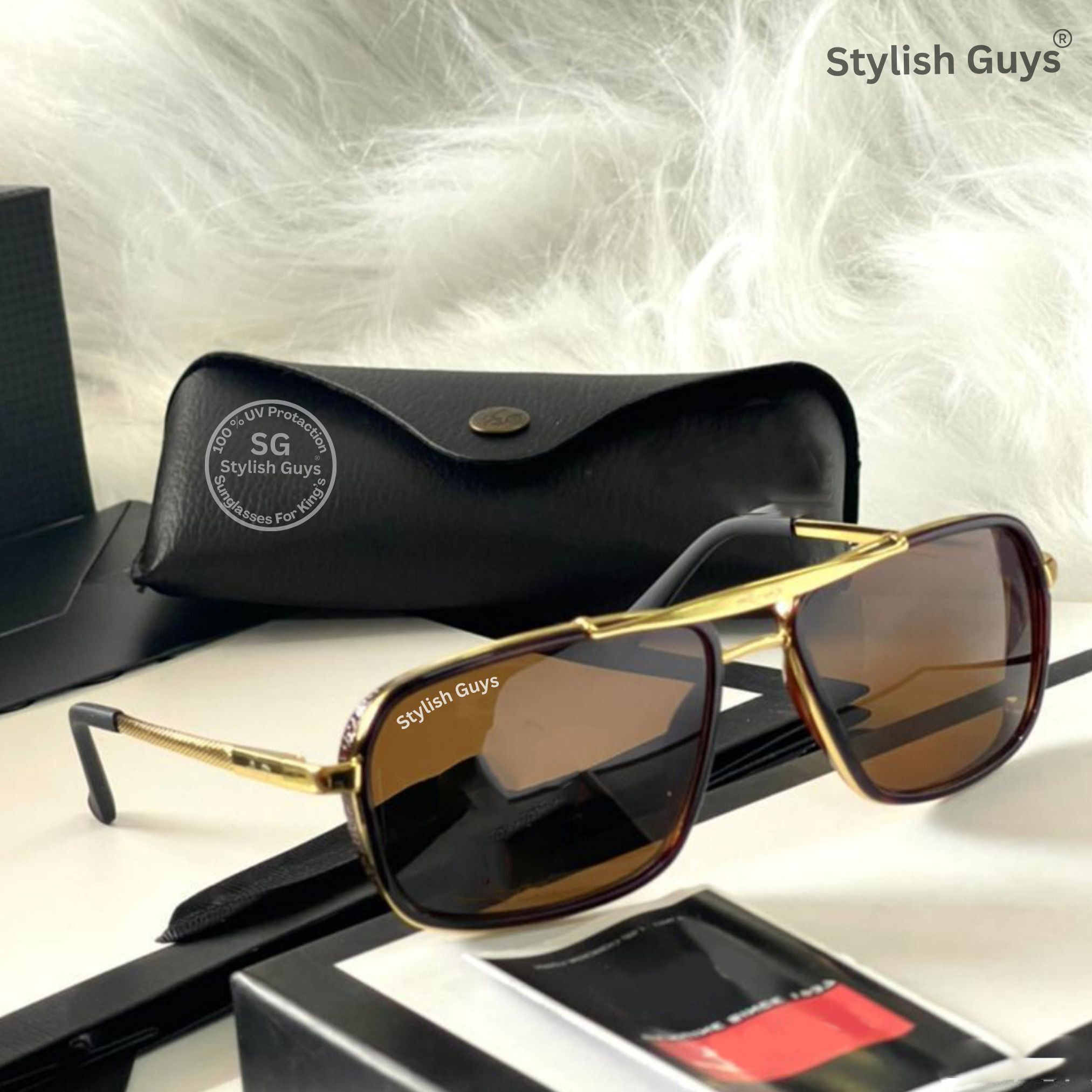 stylish guys Mirrored, UV Protection Retro Square Sunglasses (Free Size)-picture-13