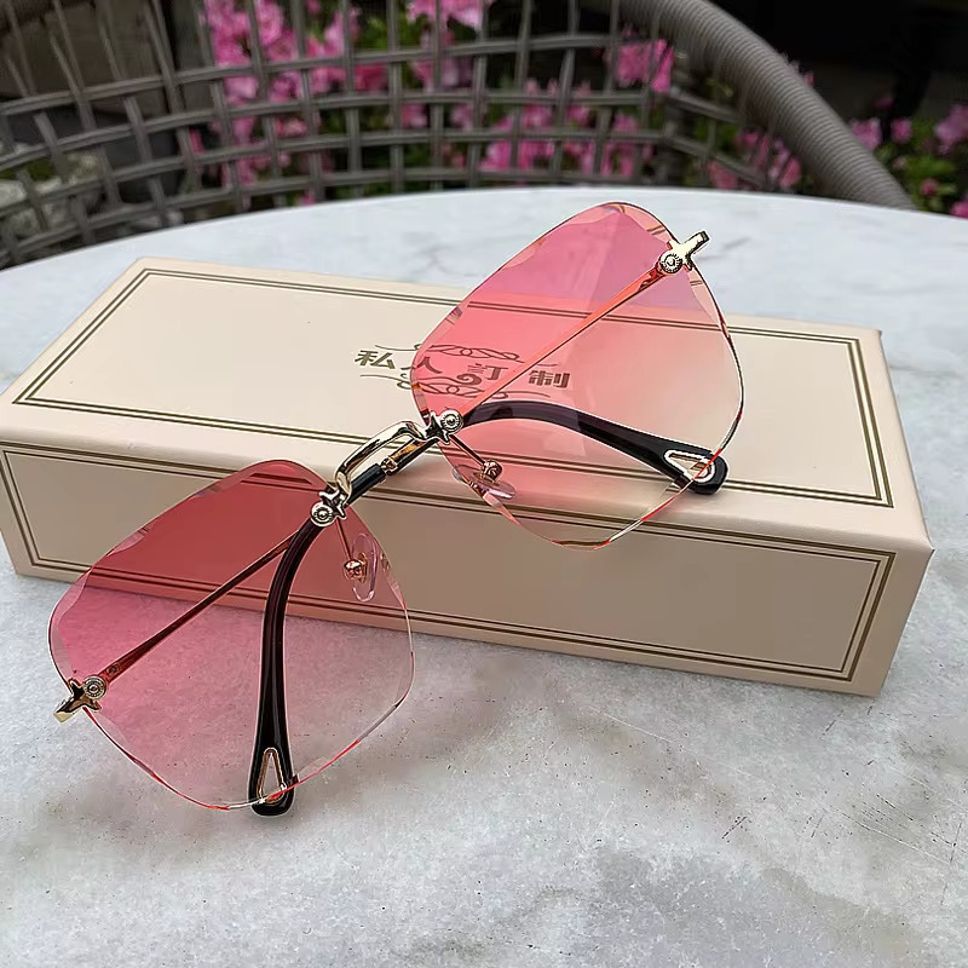 Gradient, Riding Glasses, UV Protection, Gradient Rectangular, Retro Square, Cat-eye Sunglasses (Free Size)-image-4